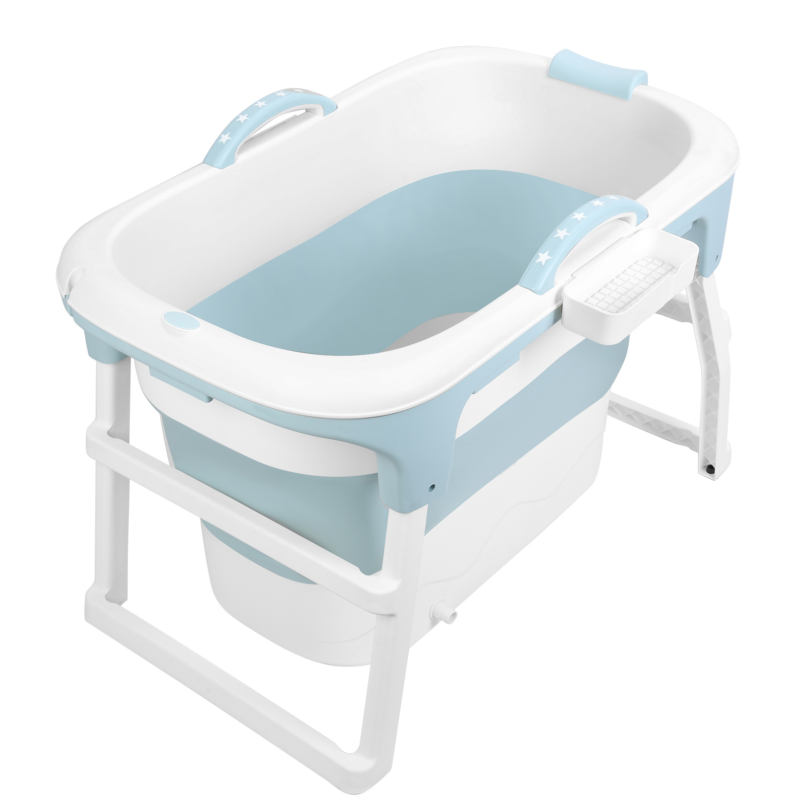 thumbnail video image 2 of 40.6 inch Folding Bathtub,Small Foldable Tub with Ergonomic Seat & Massage Roller,Large Collapsible Tub,Freestanding Surround Collapsible Tub,Effortless Foldable Bathtub, 2 of 9