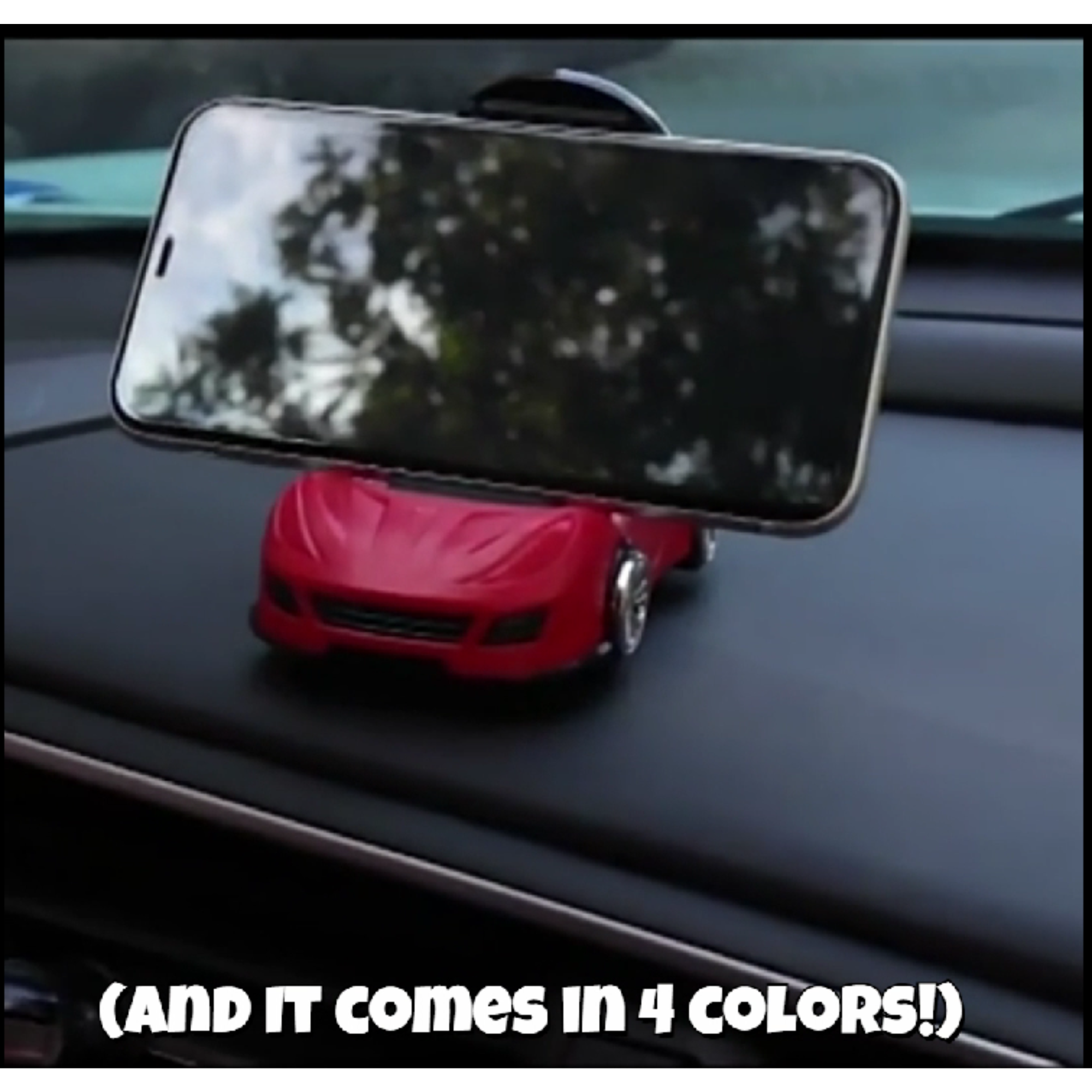 thumbnail video image 2 of RediTech Go™ White Car-Shaped Phone Stand – Sleek Dashboard Mount for iPhone & Android – GPS, Streaming & Hands-Free Calls – Fits Most Smartphones Up to 3.75" Wide, 2 of 6