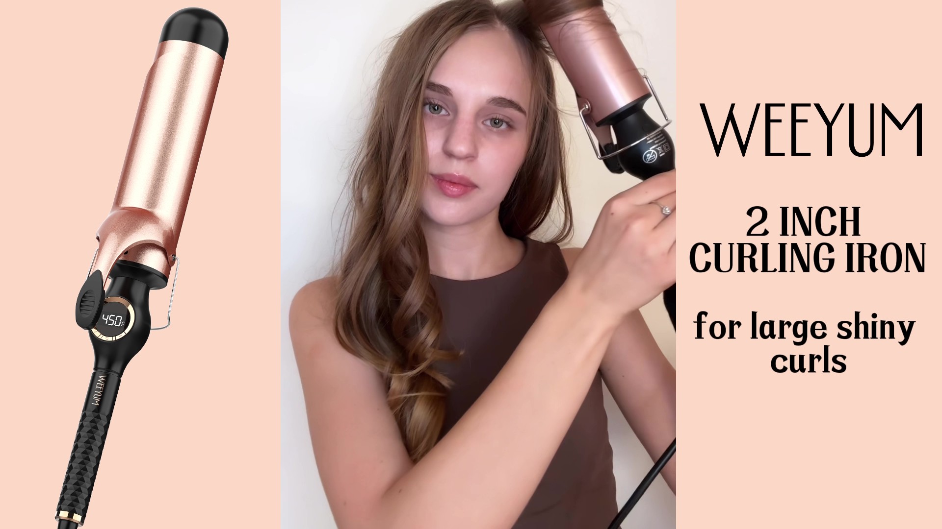 thumbnail video image 2 of Curling Iron 2 Inch, Large Barrel Curling Wand, 2 of 7