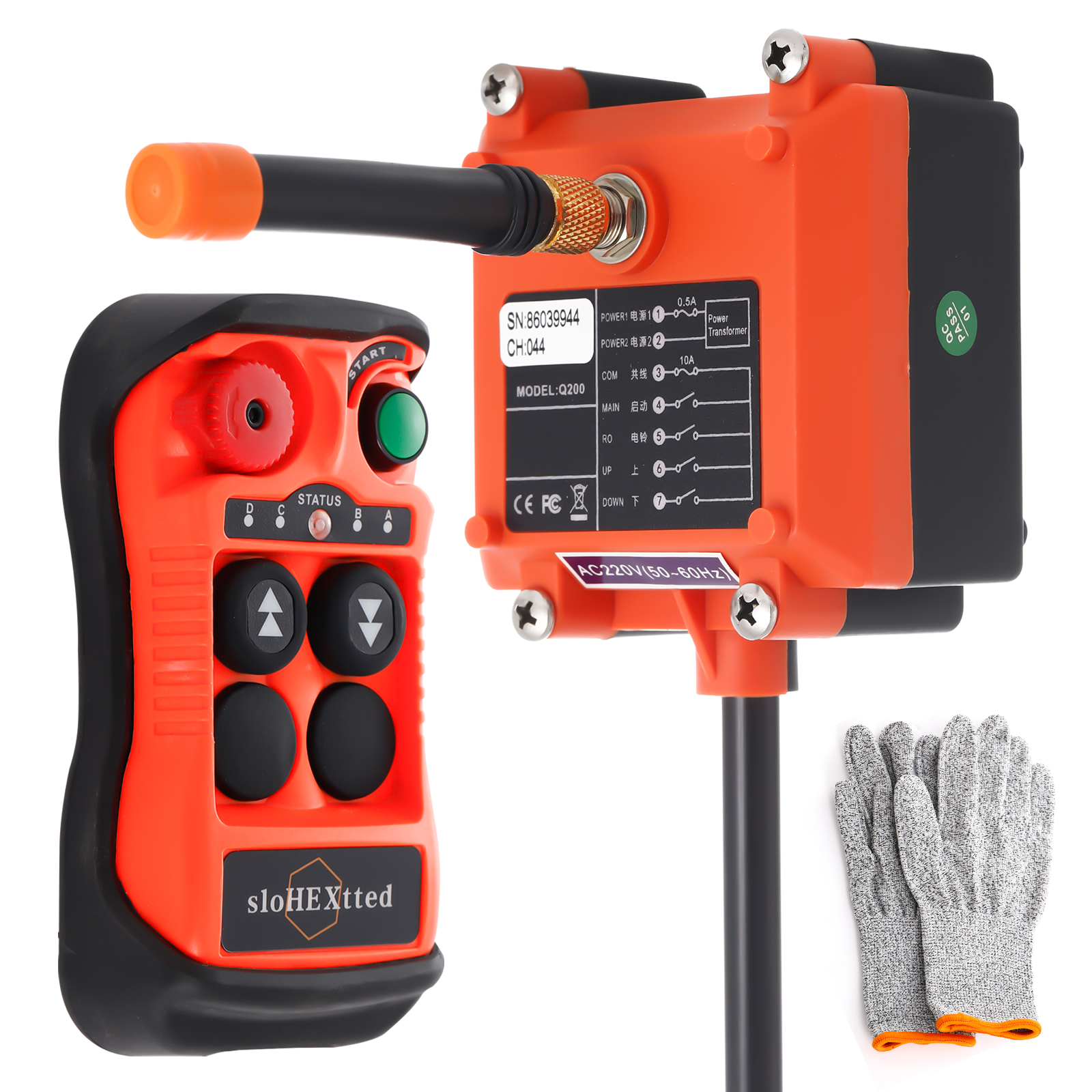 thumbnail video image 2 of 2 Channel Mini Industrial Wireless Crane Radio Remote Control 220V AC for Electric Chain Hoist Overhead Bridge Travelling Crane Truck Two Transmitter and One Receiver, 2 of 7