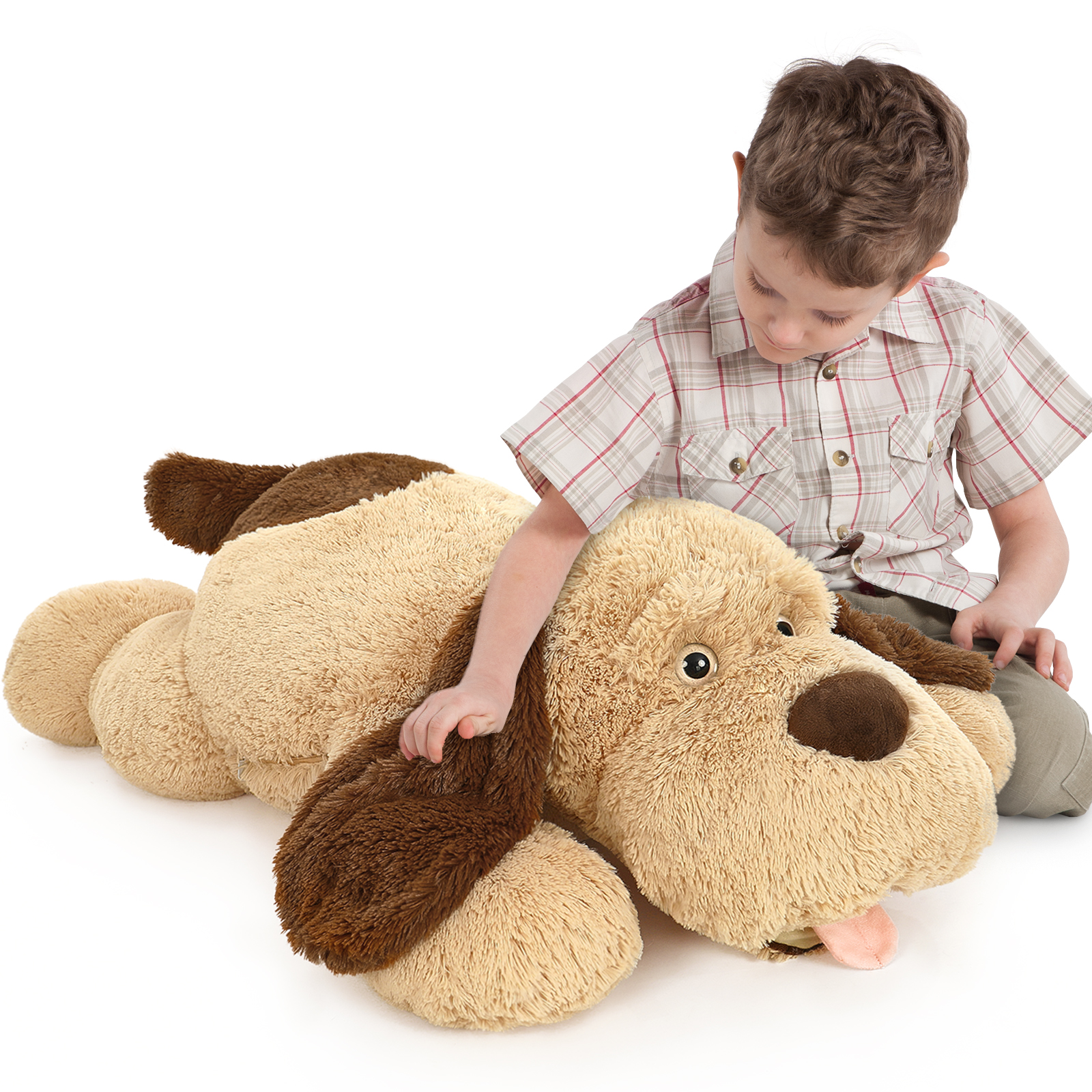 thumbnail video image 2 of MorisMos Giant Stuffed Dog 40'' Puppy Stuffed Animal Big Plush Toy, 2 of 8