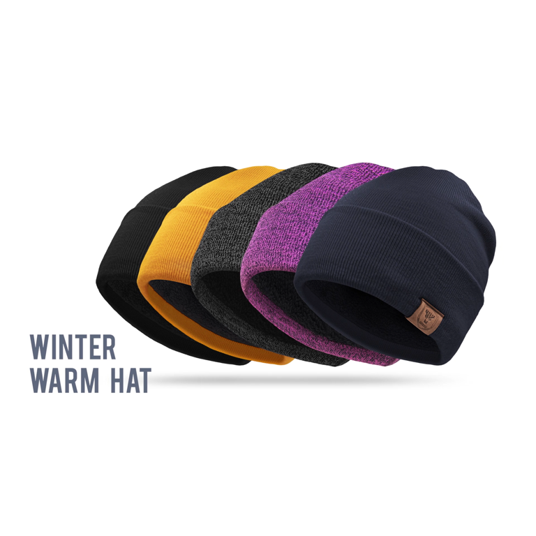 Thermal Polar Fleece Ski Beanie Daily Winter Hat Skull Cap Stretchy Unisex Warm Winter Beanie Daily Hat Thermal Polar Fleece Ski Stocking  main image 4