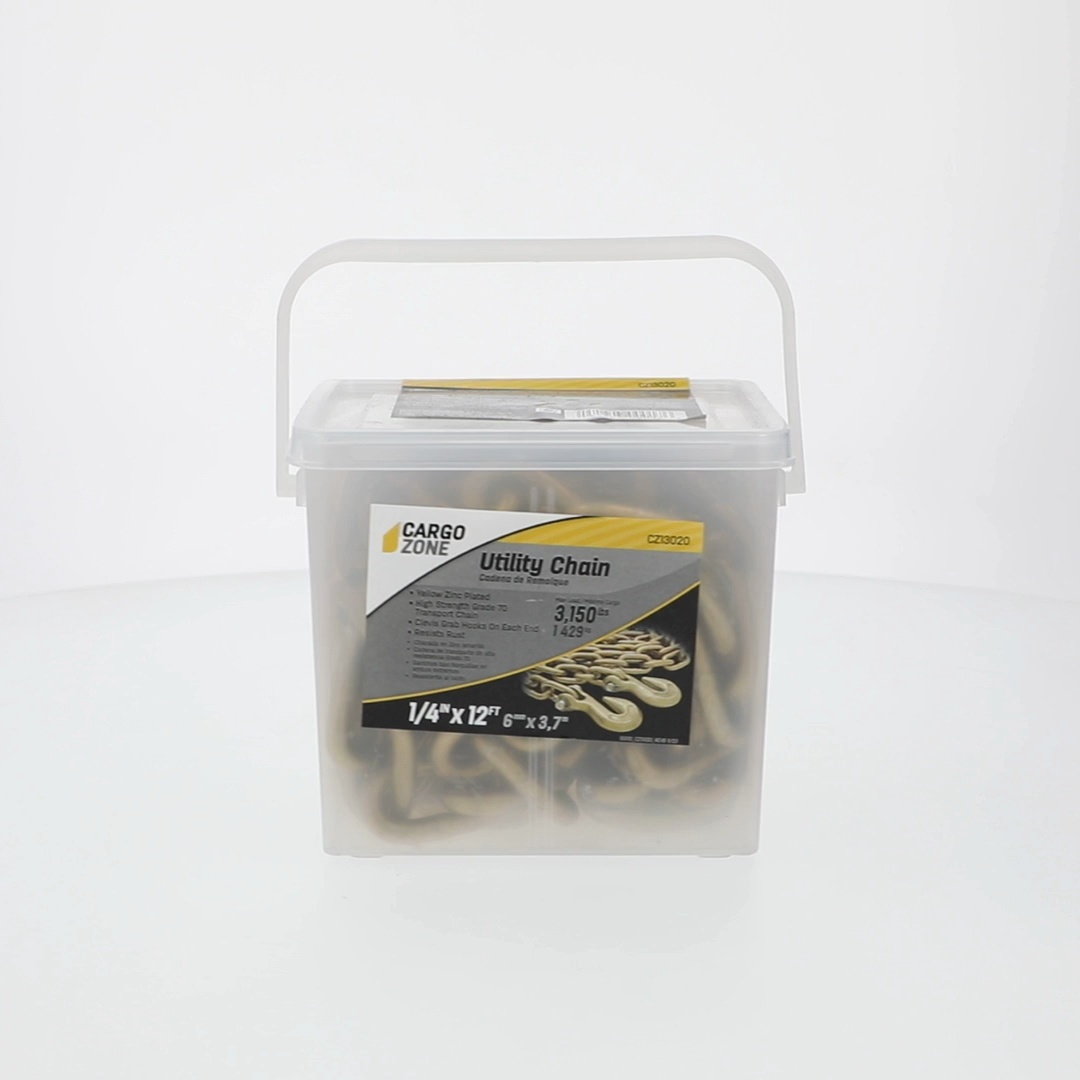 Cargo Zone 1/4 inch x 12 feet Utility Chain, Yellow-Zinc - Walmart.com