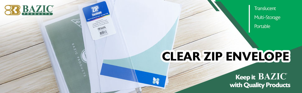 thumbnail video image 2 of BAZIC Plastic Envelope Poly Envelopes, Clear Folder Zip Closure, 4-Pack, 2 of 8