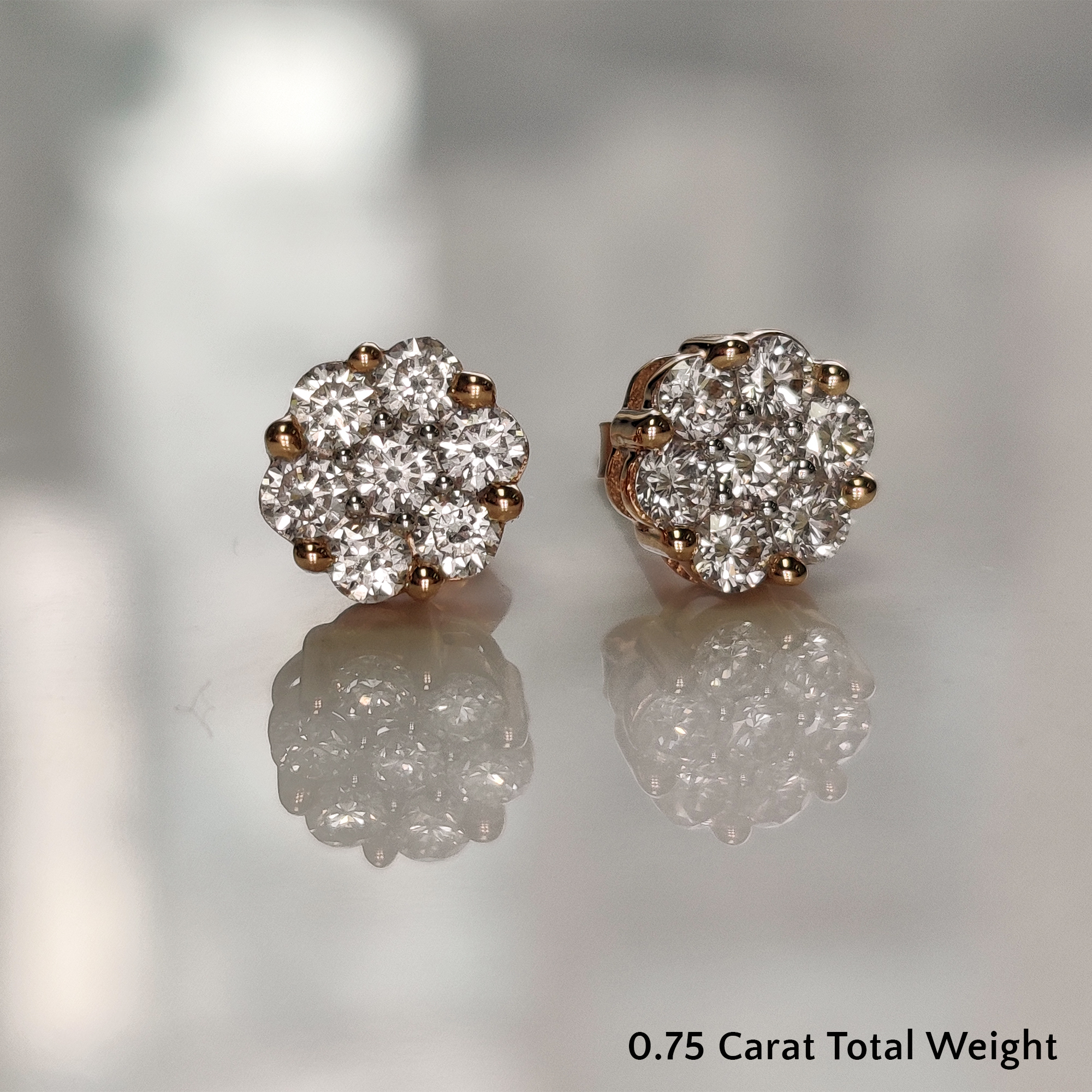 thumbnail video image 2 of 0.75 Carat Traditional 7 Stone Diamond Stud Earring - Fascinating Diamonds, 2 of 6