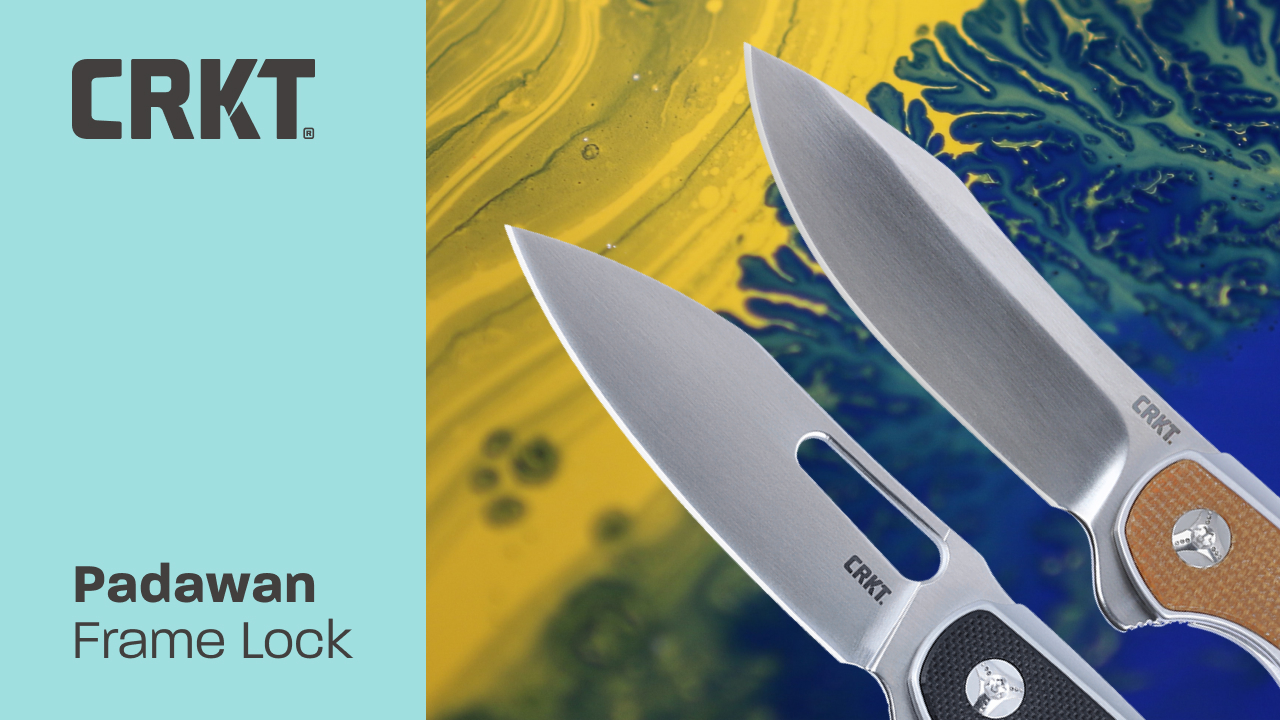 thumbnail video image 2 of CRKT Padawan Everyday Carry EDC Pocket Folding Knife with Frame Lock: 14C28N Plain Edge Blade, Stainless Steel w/G10 Overlay Handle, Pocket Clip, 6075, 2 of 7