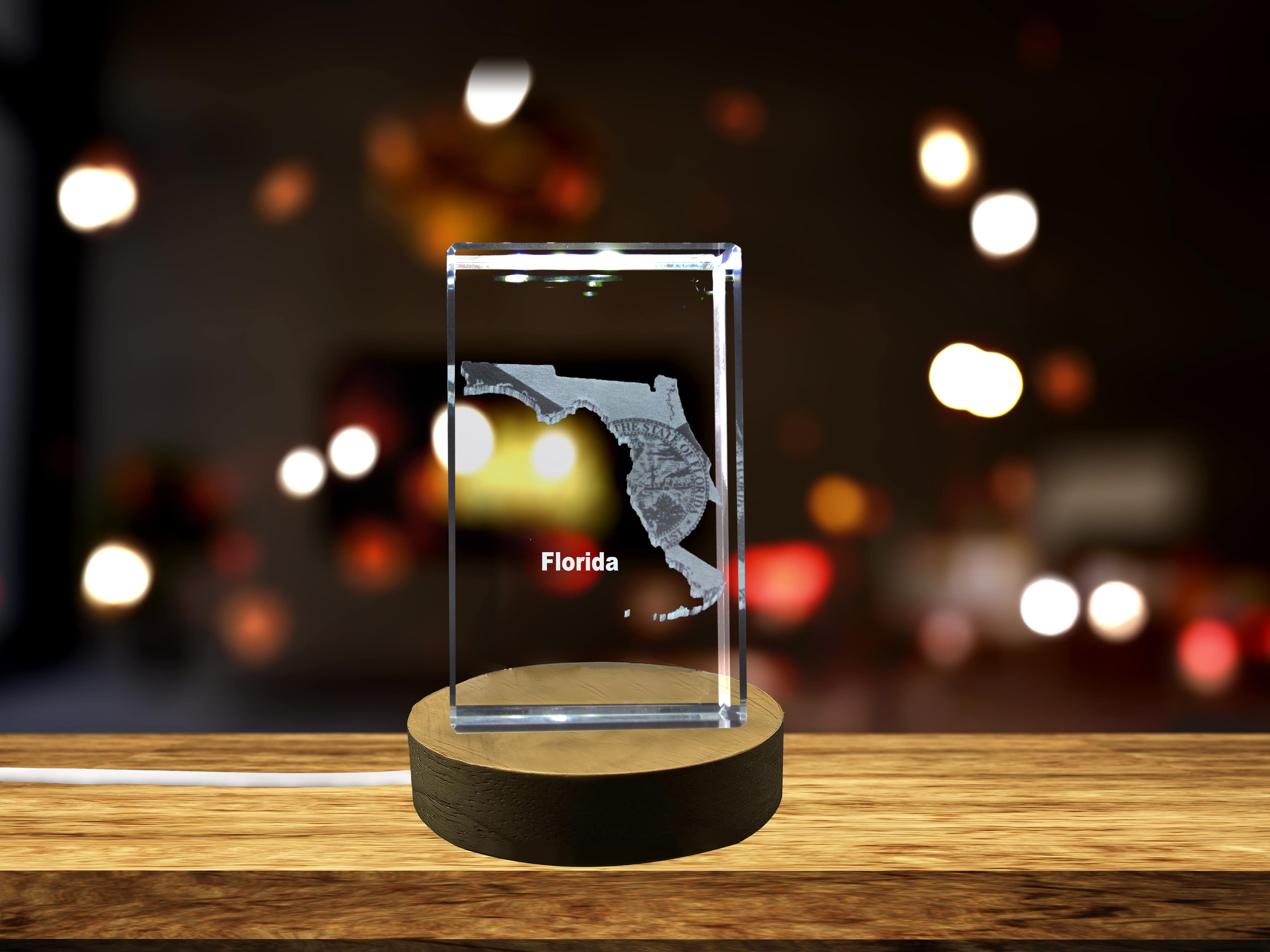 thumbnail video image 2 of Florida 3D Engraved Crystal 3D Engraved Crystal Keepsake/Gift/Decor/Collectible/Souvenir, 2 of 8