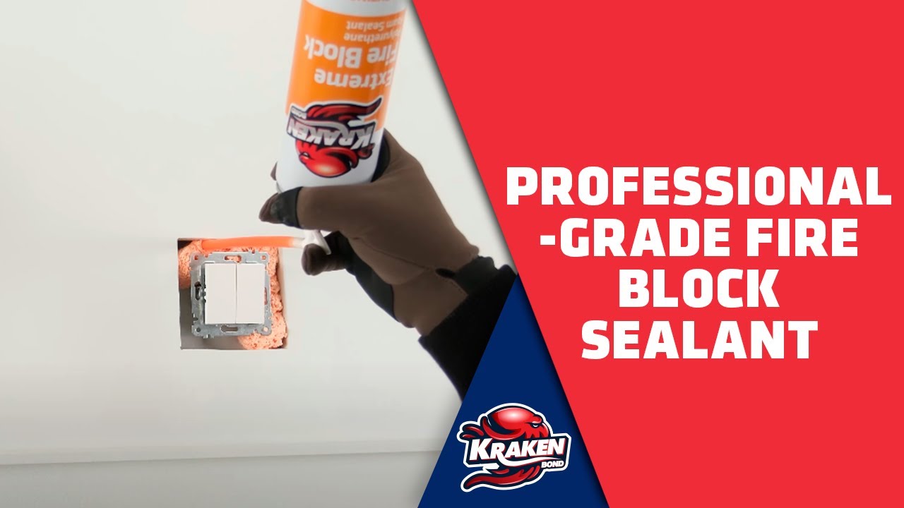 thumbnail video image 2 of Kraken Bond Extreme Orange Fire Block Foam, 24 oz Straw Polyurethane Sealant, 1 Pack, 2 of 6
