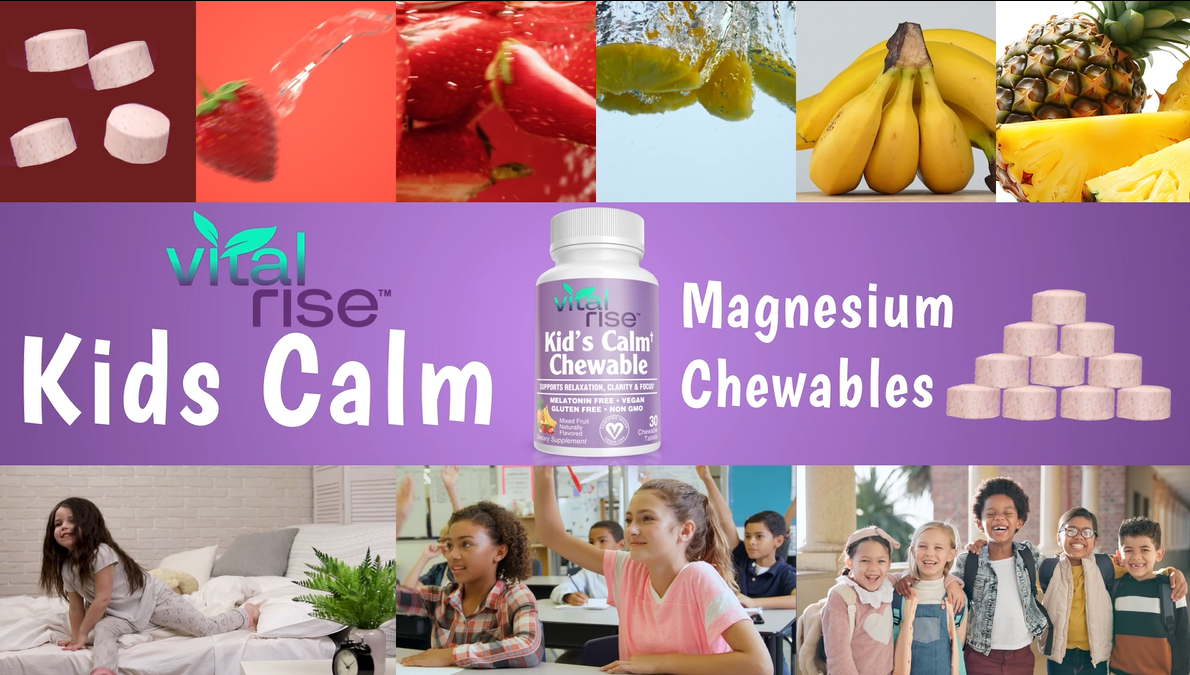 thumbnail video image 2 of Kids Magnesium Chewable Tablets – Sugar-Free & Melatonin-Free Supplement for Calm, Focus & Healthy Stress Balance with Fast-Absorbing Magnesium + L-Theanine, Mixed Fruit Flavor (30 Count), 2 of 14
