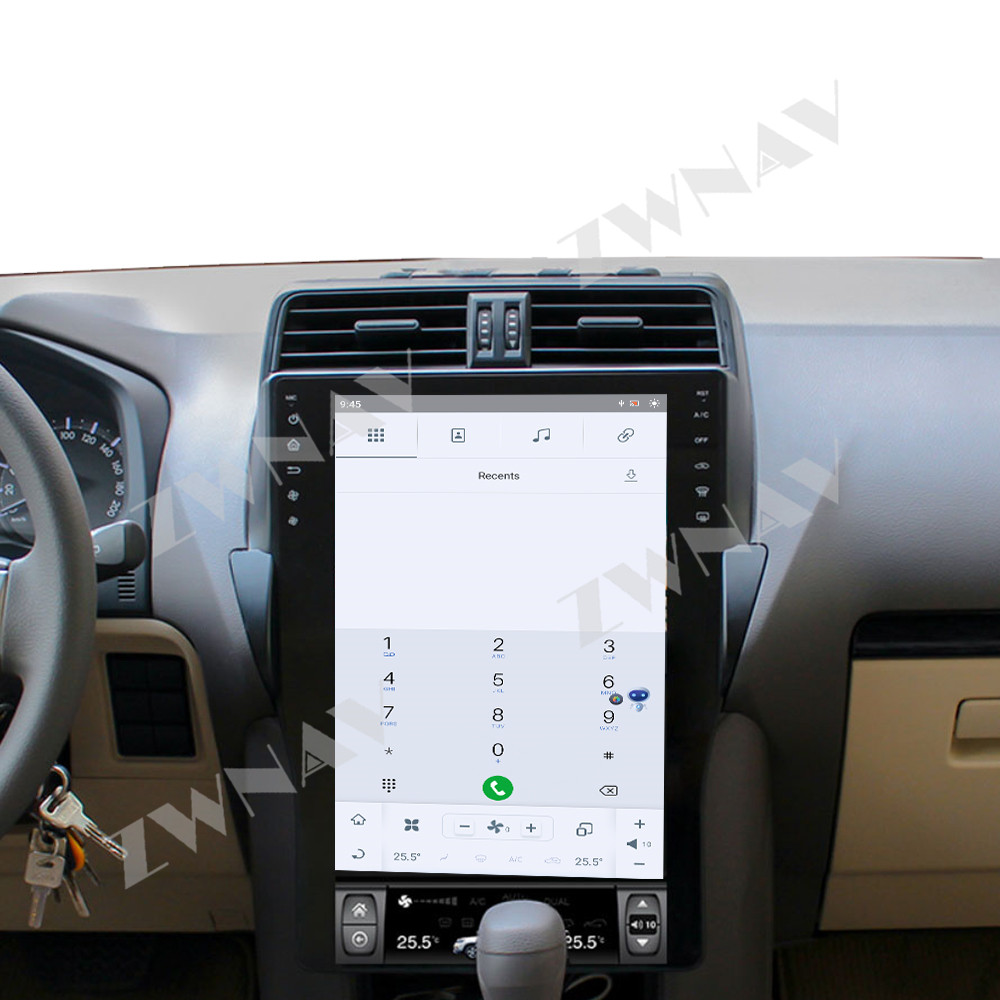 thumbnail video image 2 of ZWNAV 16 inch Tesla style screen car radio player for Toyota Prado 2018-2020 Android head unit IPS touch screen car GPS navigation multimedia player, 2 of 13