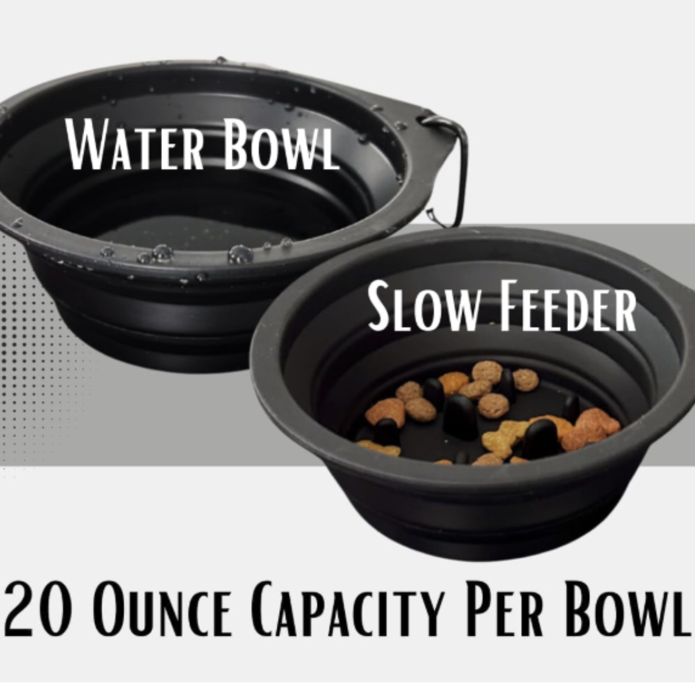 thumbnail video image 2 of Dog Bowl Pet Collapsible Bowls, 2 Pack, Large, Dog Water Bowls for Cats Dogs, Portable Pet Feeding Watering Dish for Walking Parking Traveling with 2 Carabiners Collapsible Dog Bowls, Travel, Hiking, 2 of 12