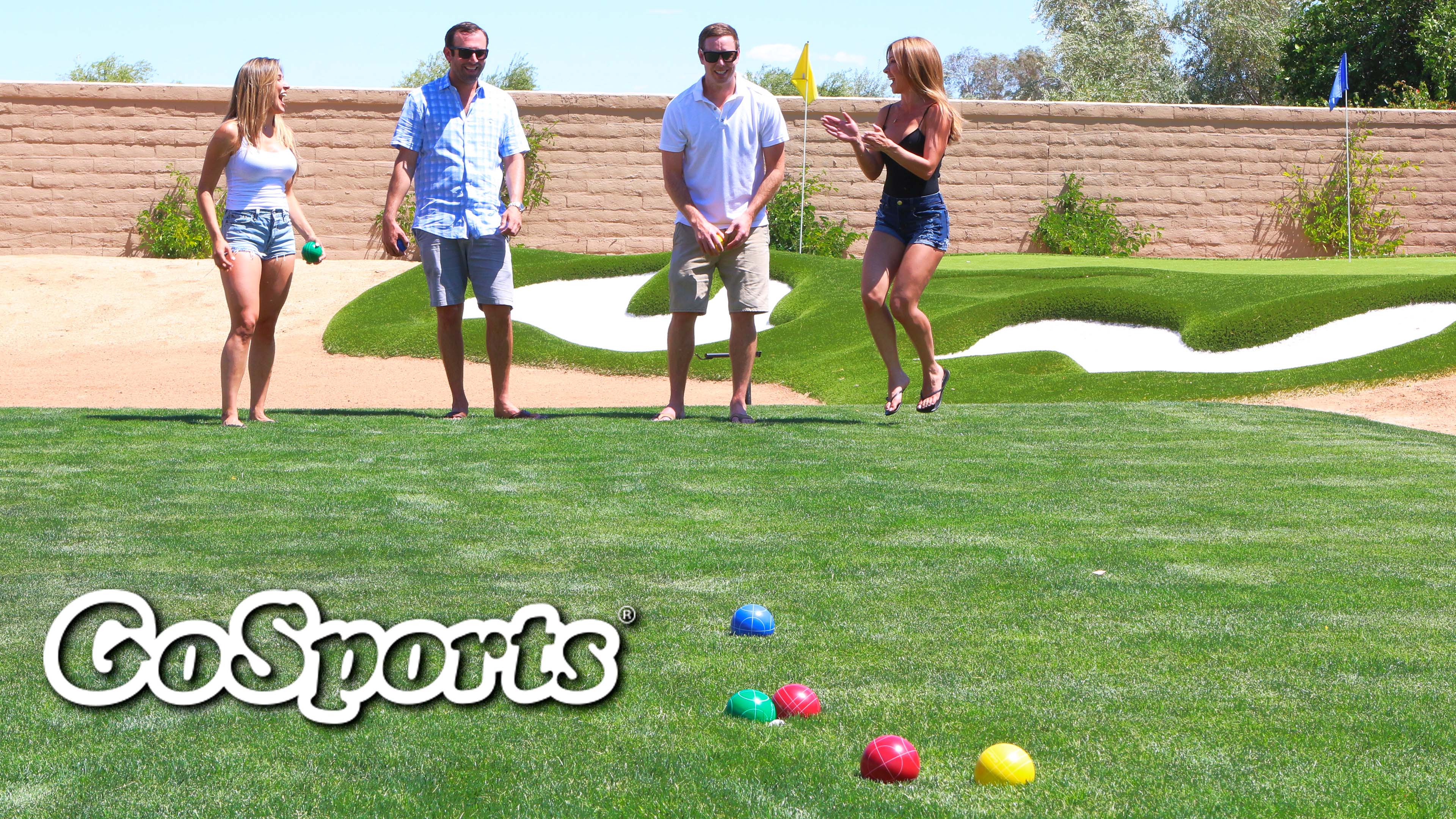 thumbnail video image 2 of GoSports 90mm Backyard Bocce Set with 8 Balls, Pallino, Case and Measuring Rope - Made from Premium Resin, 2 of 7