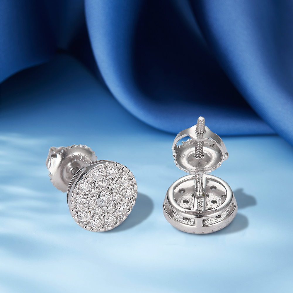 thumbnail video image 2 of KIJ 0.4 Carat Round Cut Moissanite Stud Earrings, D Color VVS1 GRA Certified Hypoallergenic 14K White Gold Plated 925 Sterling Silver Gift for Men Women, 2 of 10