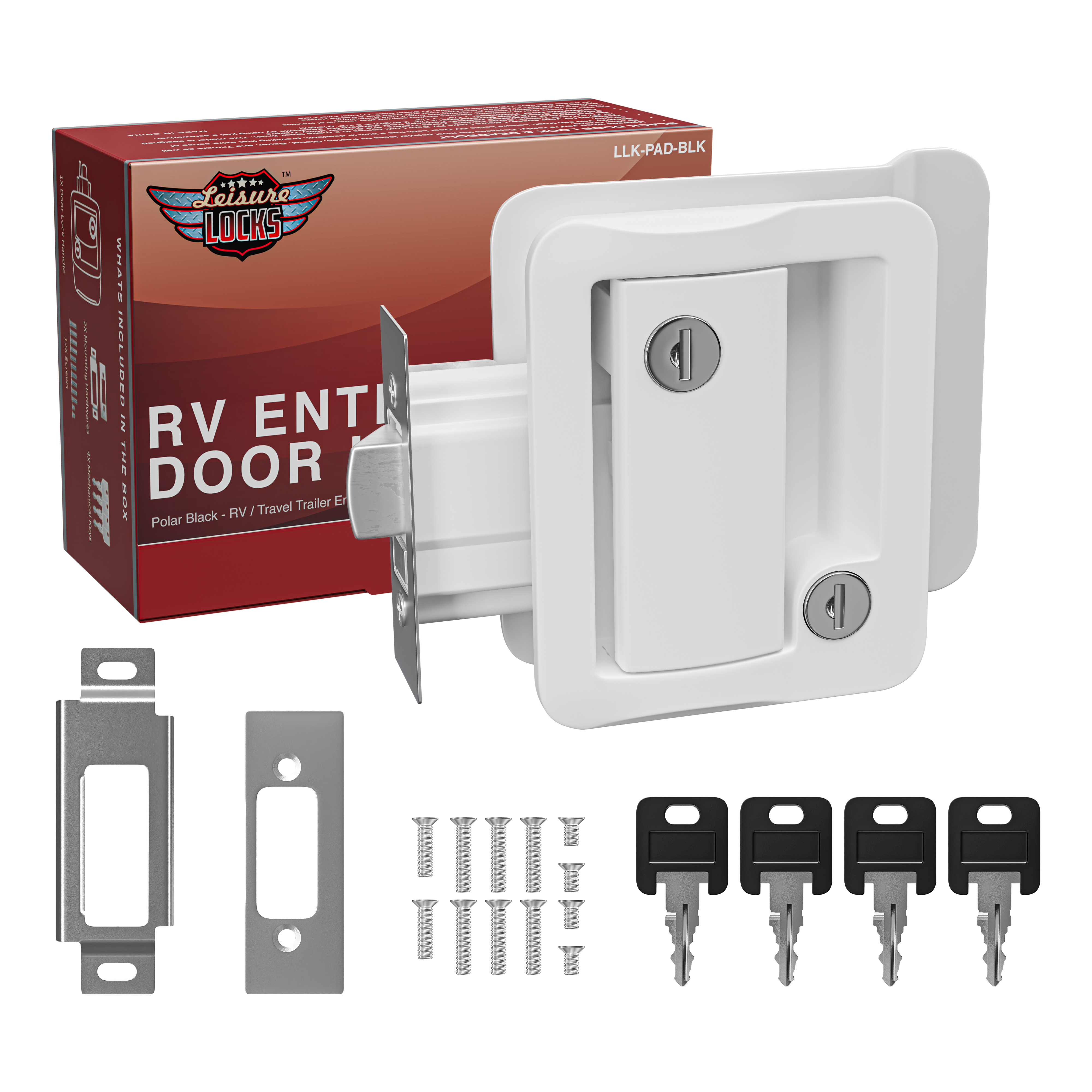 thumbnail video image 2 of Leisure Locks White RV Entry Door Lock With Deadbolt Camper Travel Trailer, 2 of 15