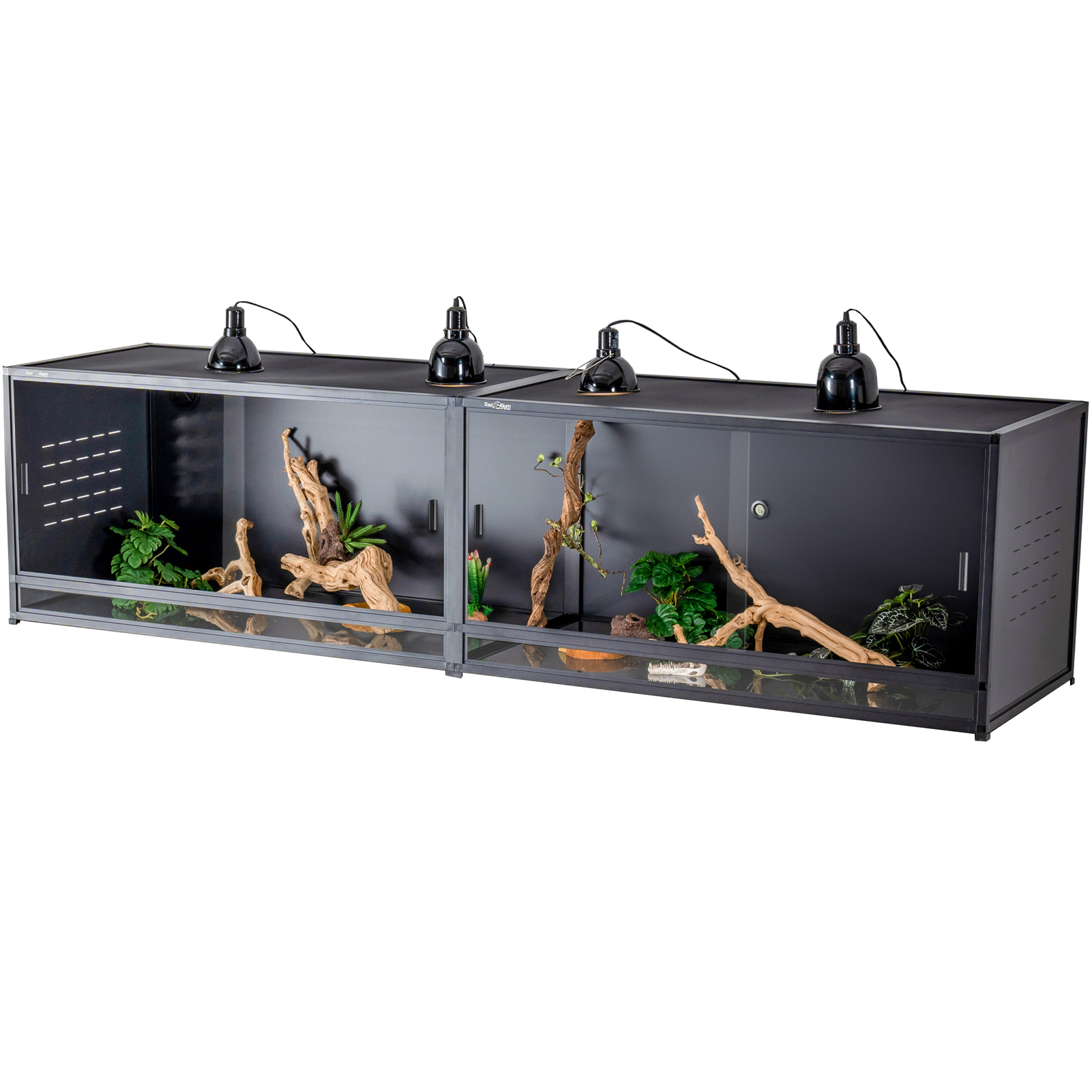thumbnail video image 2 of 88x20x20in 152Gal Expandable PVC Reptile Enclosure, Large Stackable Terrarium Tank for Snakes Lizards Geckos | ToxiRium, 2 of 7