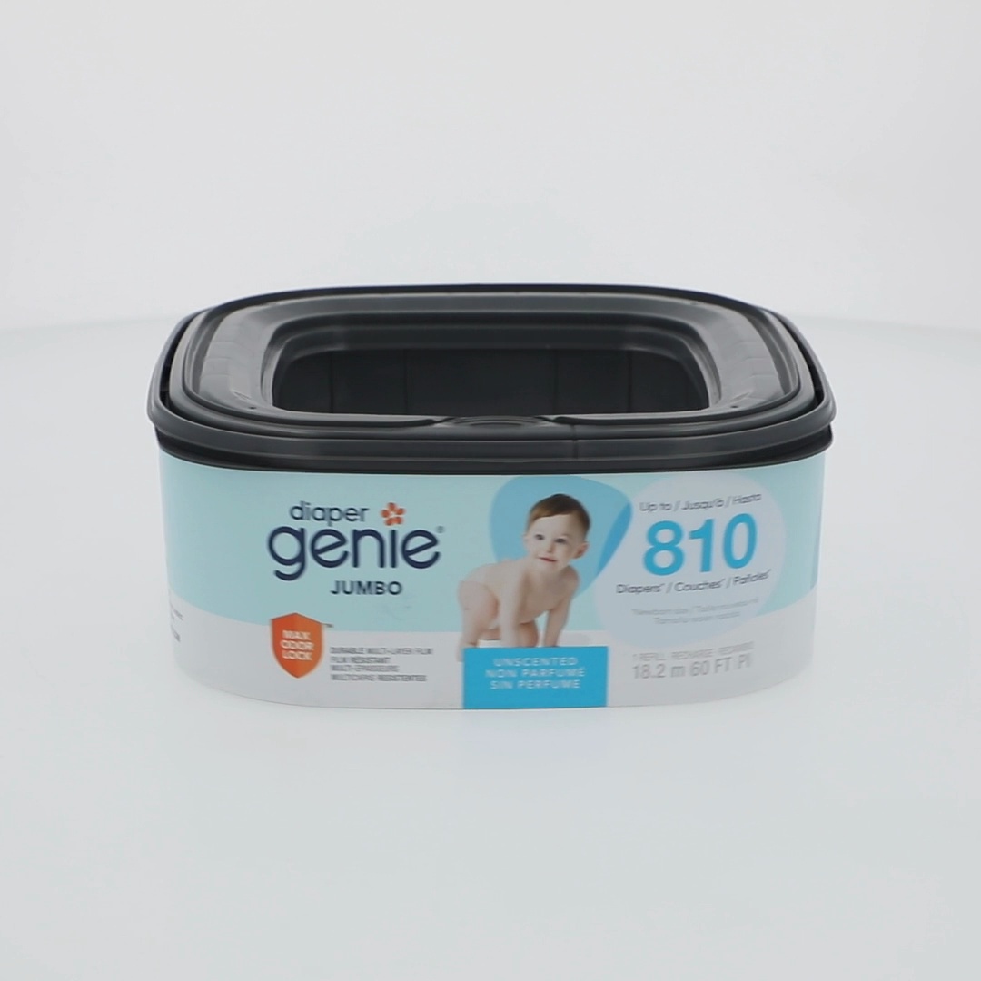 4 pack) Diaper Genie Jumbo Square Refill, Unscented, Holds up to