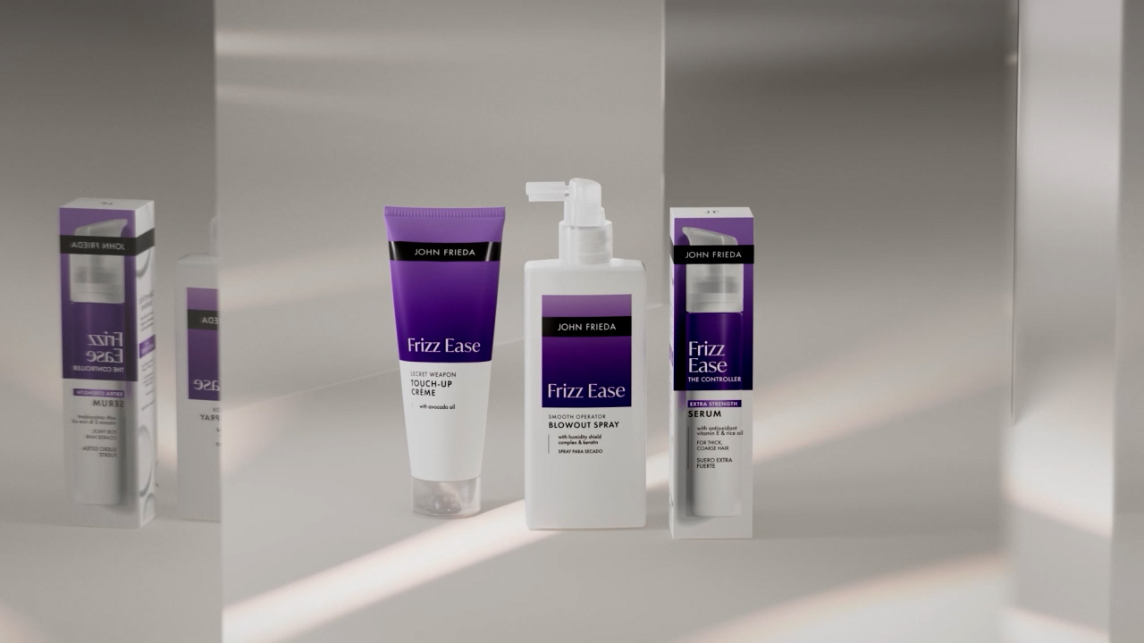 thumbnail video image 2 of John Frieda Frizz Ease Smooth Operator Blowout Spray, Heat Protectant Anti-Frizz Spray, 6.77 fl oz, 2 of 13