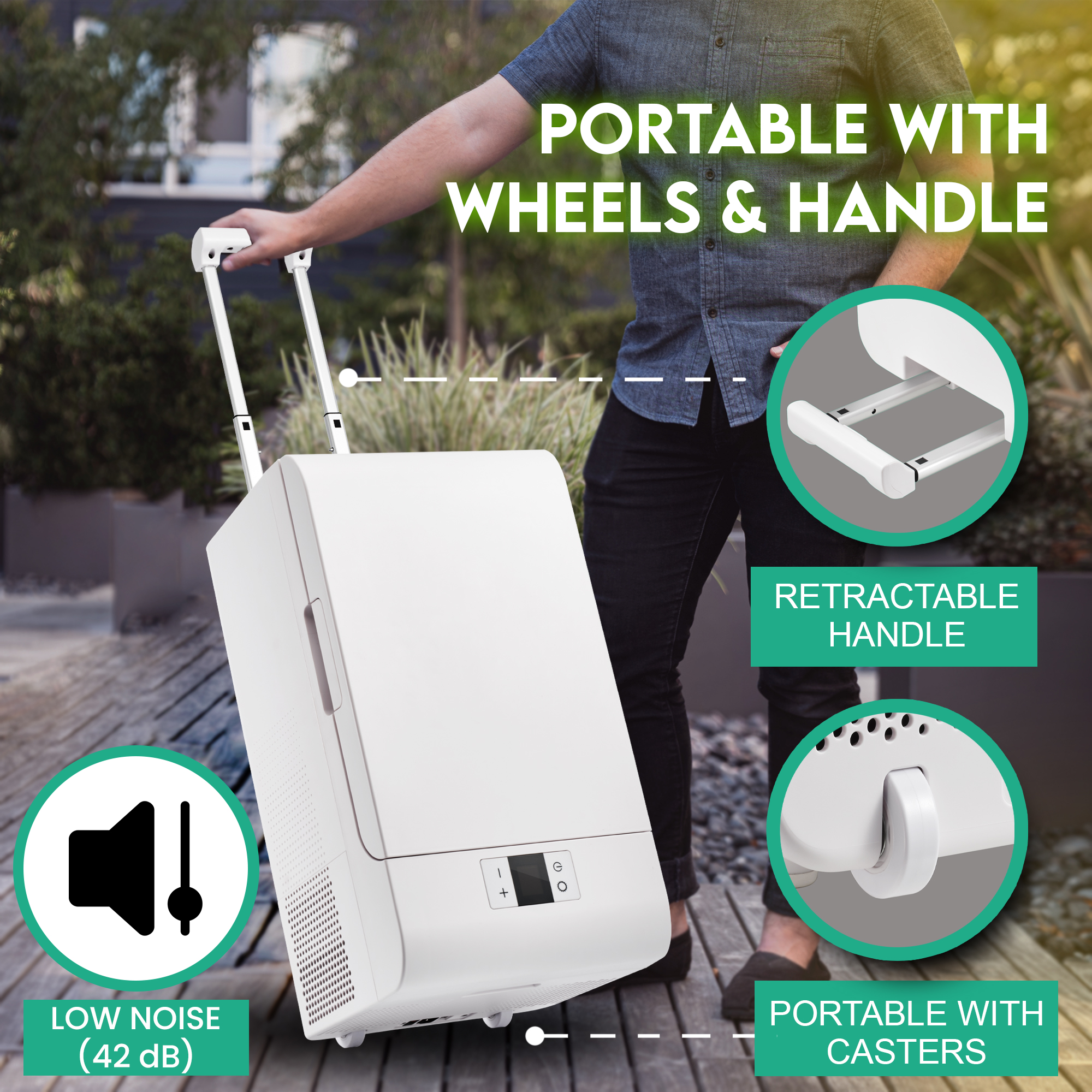 thumbnail video image 2 of Equator Rolling Fridge-Freezer Portable Casters Retractable Handle 0.7cf 12/110V, 2 of 22