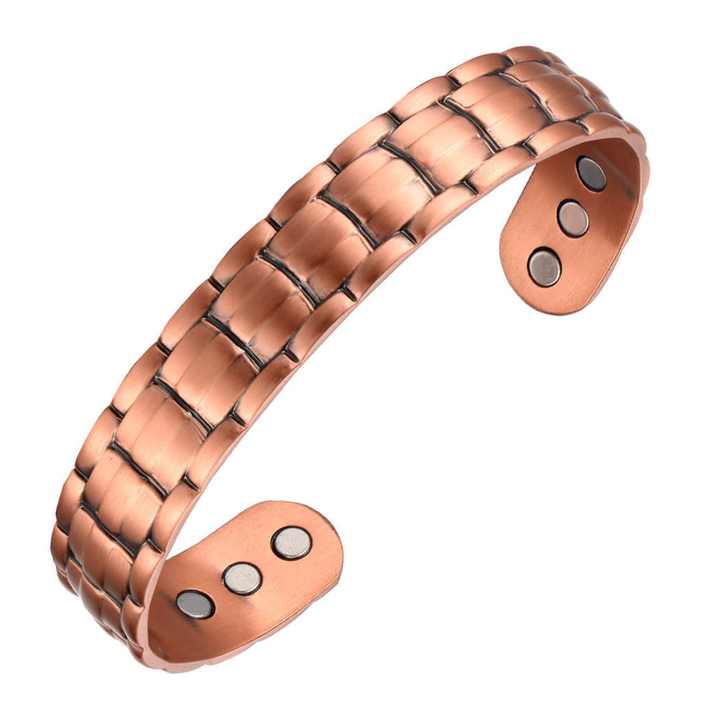 thumbnail video image 2 of Wolle, Magnetic Bracelet, Copper, 7.08", 2 of 8