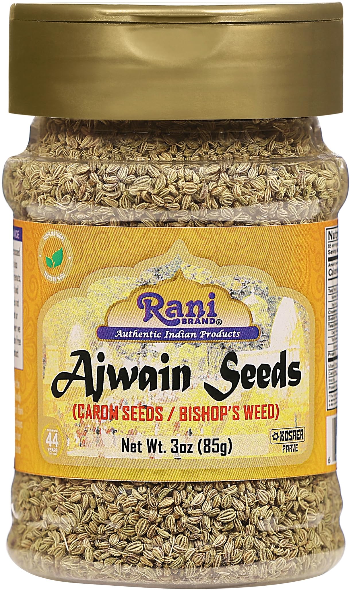 thumbnail video image 2 of Rani Ajwain Seeds (Carom Bishops Weed) Spice Whole 3oz (85g) PET Jar ~ Natural | Vegan | Gluten Friendly | NON-GMO | Kosher | Indian Origin, 2 of 10