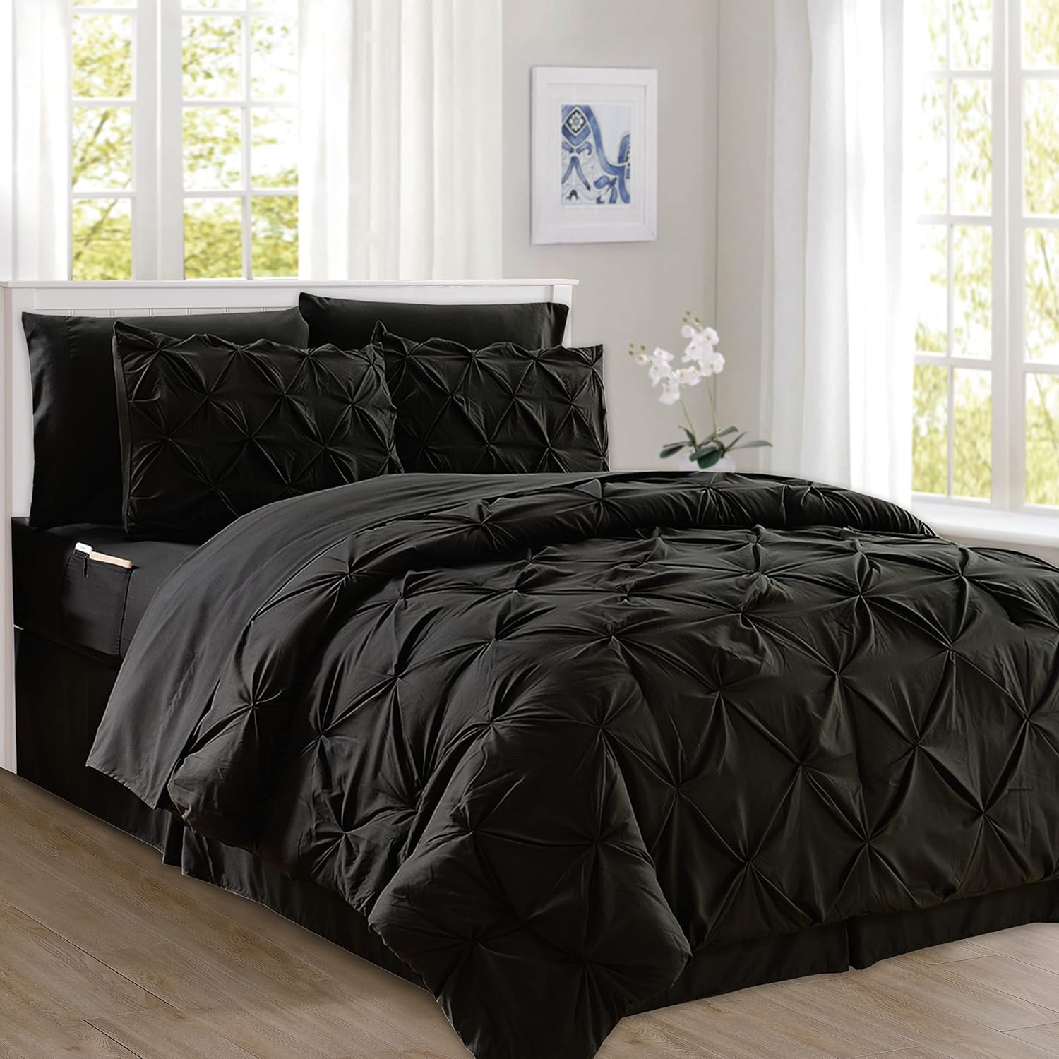 thumbnail video image 2 of Elegant Comfort Solid Print 6 Piece Bed-in-a-Bag, Twin, 2 of 5