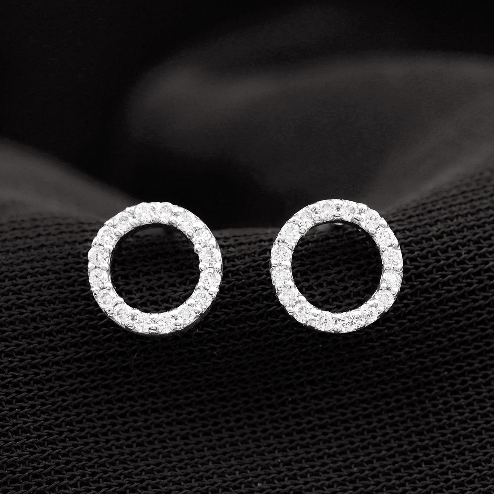 thumbnail video image 2 of Rosec Jewels Lab Diamond Circle Earrings for Women - EF-VS Grade Diamond Stud Earrings for Valentines Day Gift, 18K Yellow Gold, 2 of 8