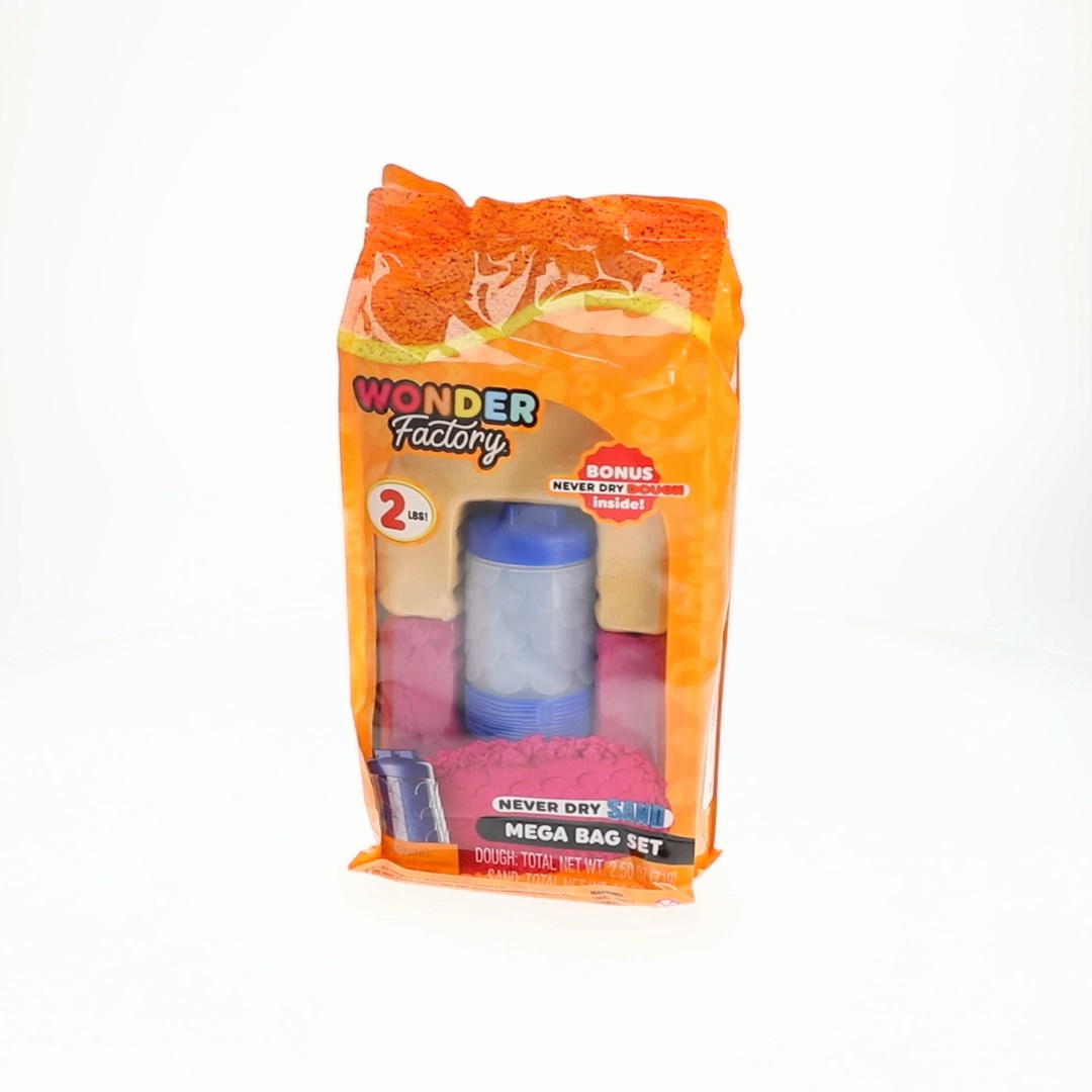 Wonder Factory Sand Bag with Never Dry Dough- Orange + Red Sand