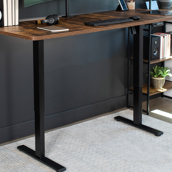 thumbnail video image 2 of VIVO Gray Electric Stand Up Desk Frame, Single Motor Standing Adjustable Base, 2 of 7