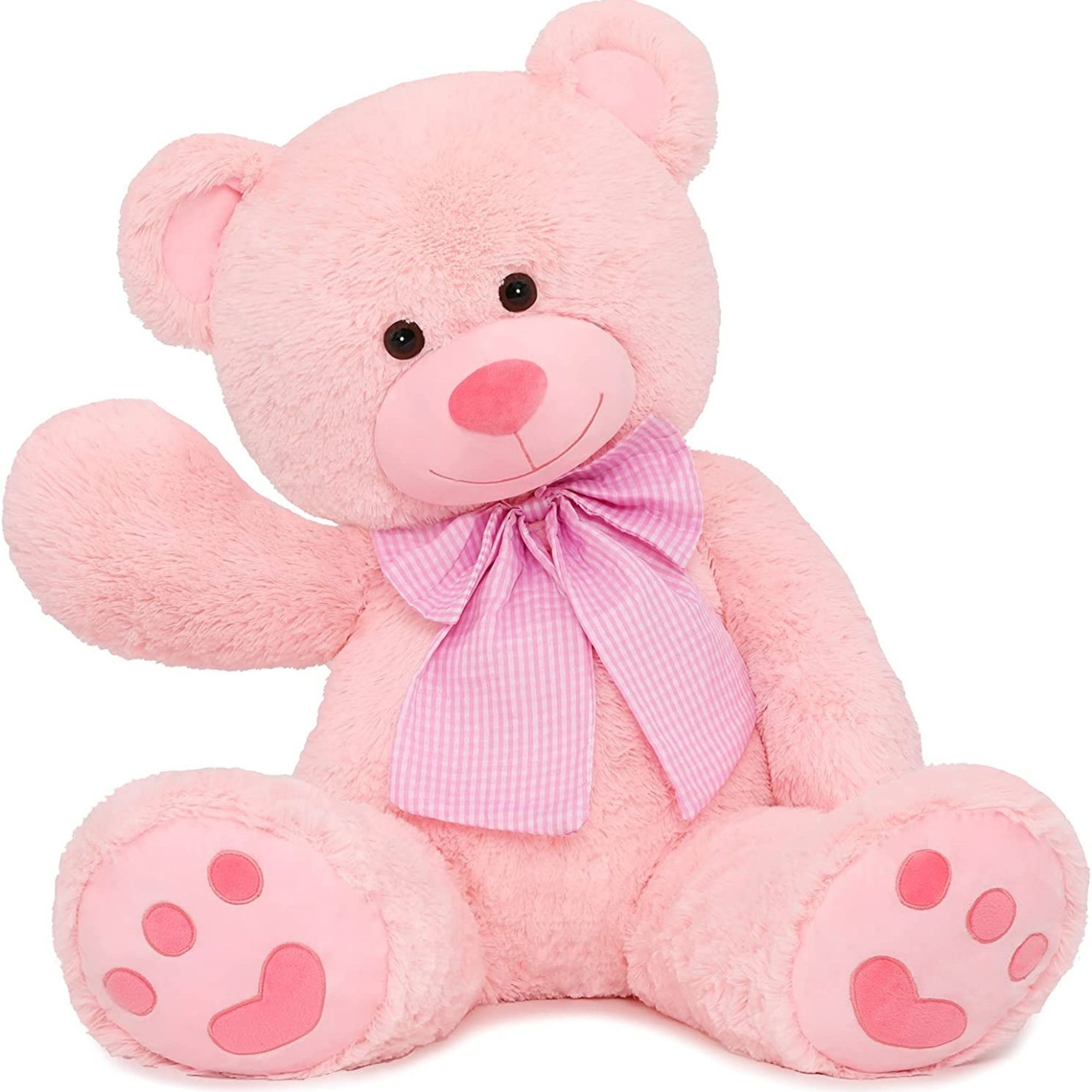 thumbnail video image 2 of MorisMos 40" Pink Giant Teddy Bear Plush Big Bear Stuffed Animal, 2 of 8