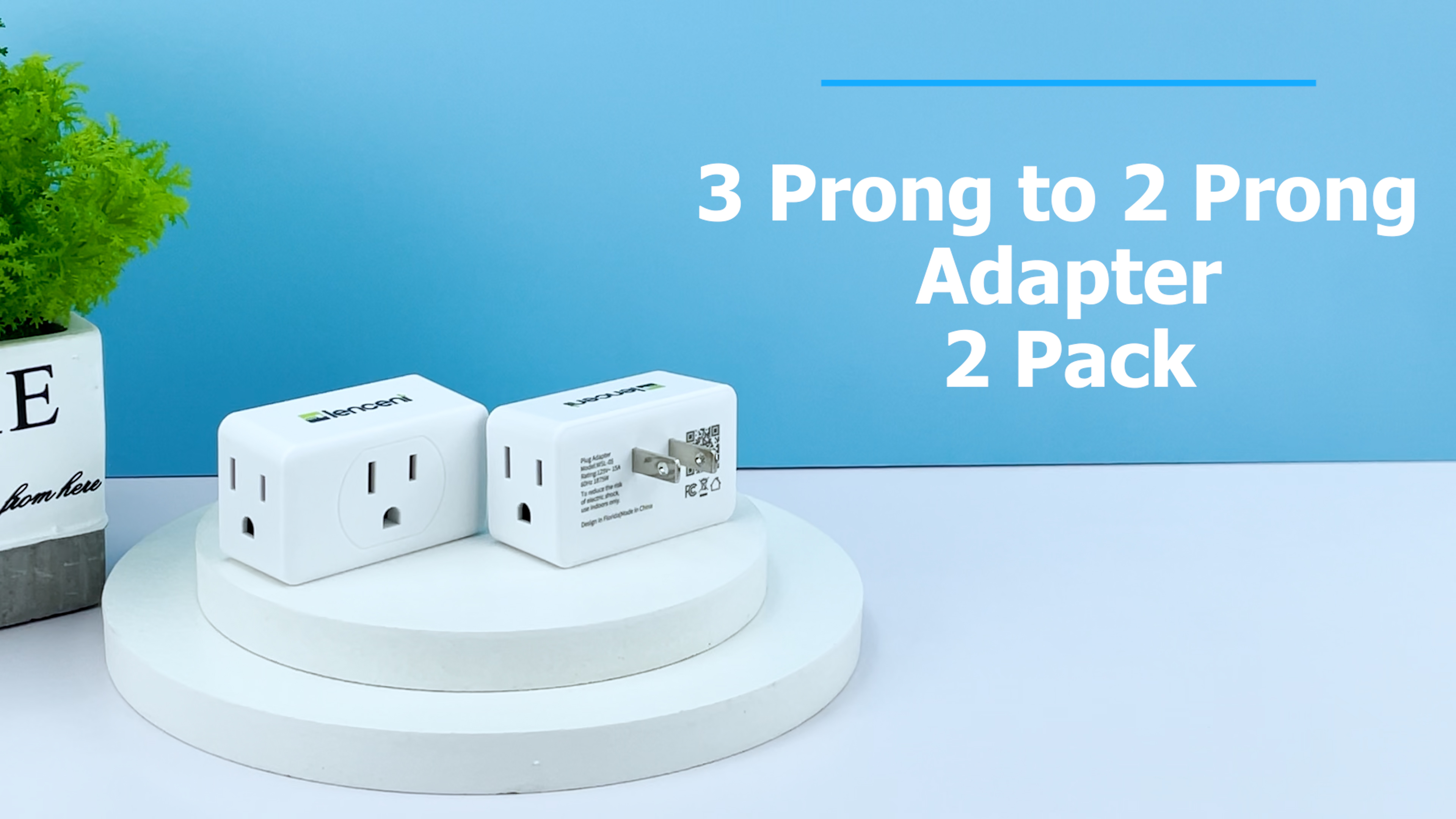 thumbnail video image 2 of LENCENT 2 to 3 Prong Outlet Plug Adapter, Multi Wall Plug splitter,3 Way Outlet Extender,Travel Power Adaptor 3 AC for US to Japan-Type A,2 PACK, 2 of 14