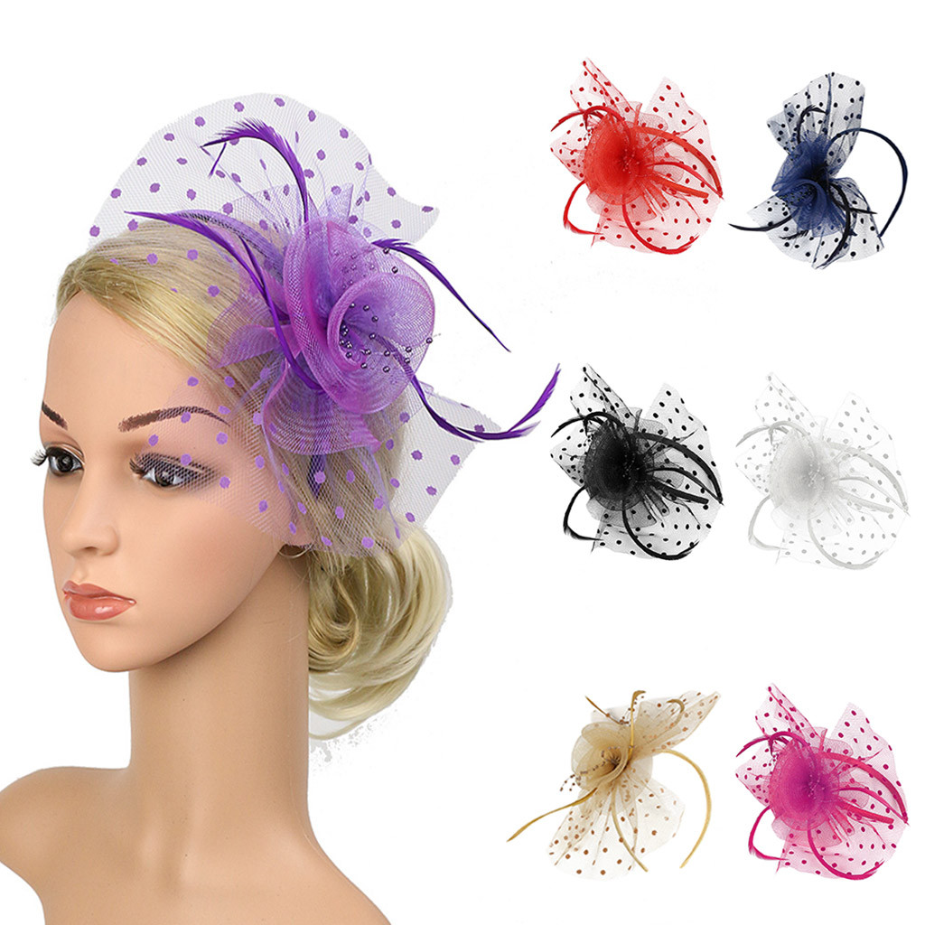 thumbnail video image 2 of GZWYHT Headbands for Women,Hair Accessories Flower Cocktail Tea Party Headwear Feather Fascinators Top Hat for Women Hair Bands,Hair Ties,Workout Headbands Black, 2 of 7