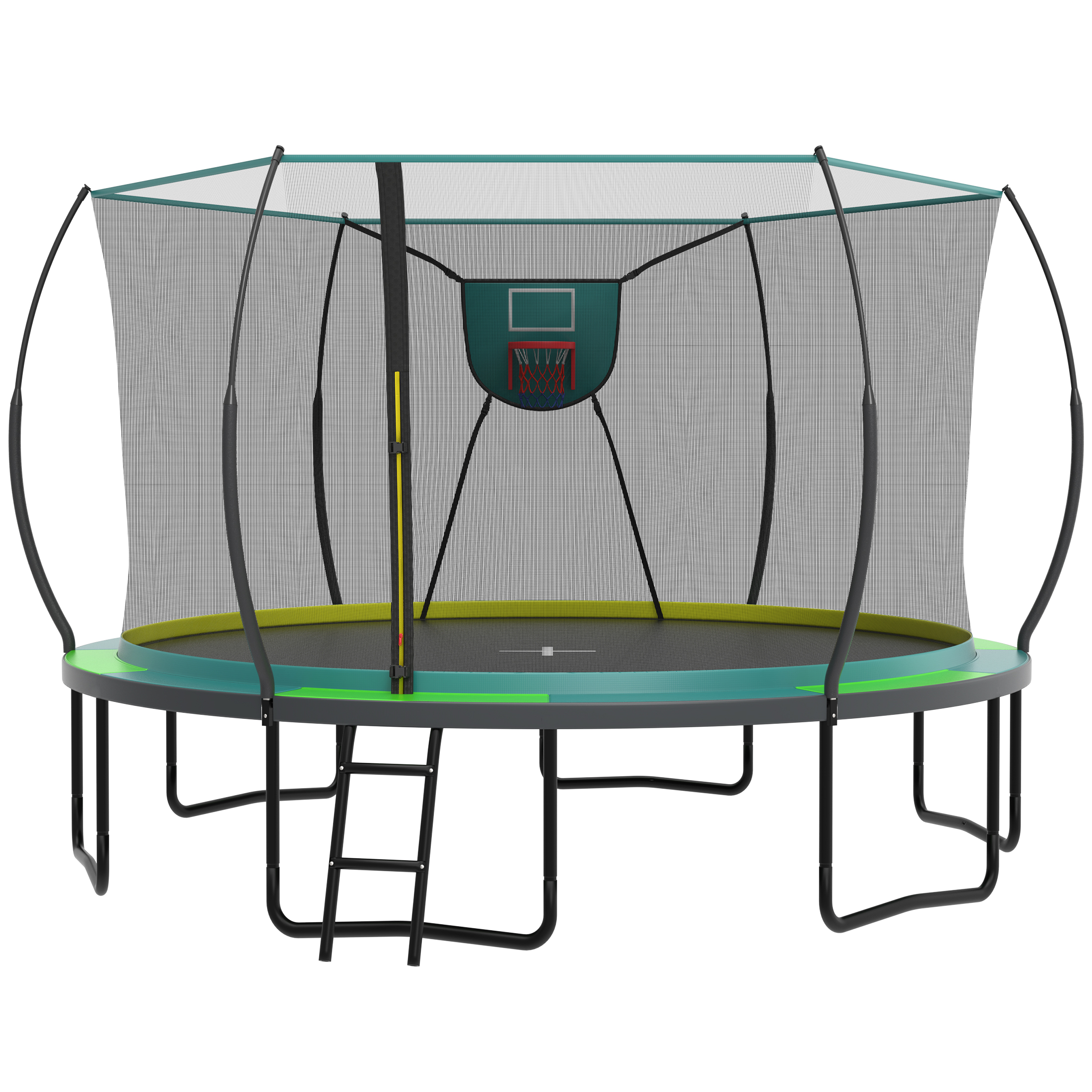 thumbnail video image 2 of 14 Ft Trampoline for Kids and Adults, Outdoor Trampoline with Fiberglass Rods and Smart Zipper System Zero Gaps, Segmart Recreational Trampoline with Enclosure Net, 880LBS Heavy Duty Trampoline, 2 of 8