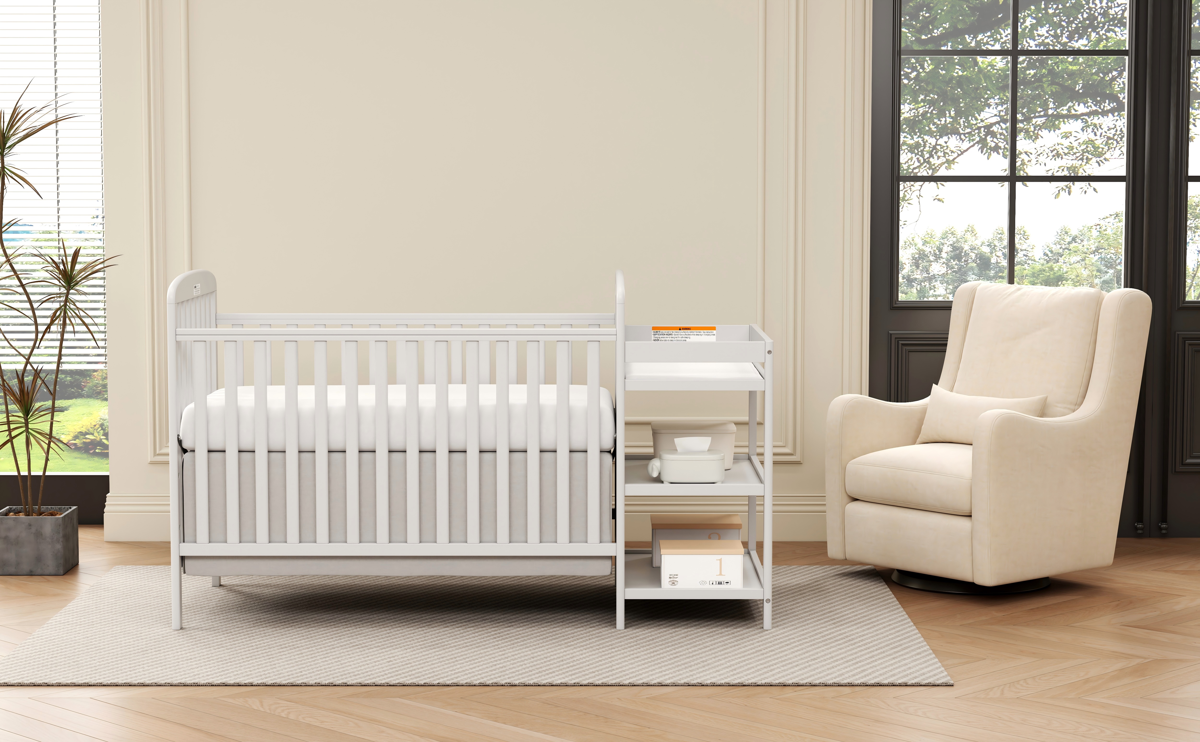 thumbnail video image 2 of Goldzone 3-in-1 Convertible Baby Crib with Changing Table,Storm Gray, 2 of 13