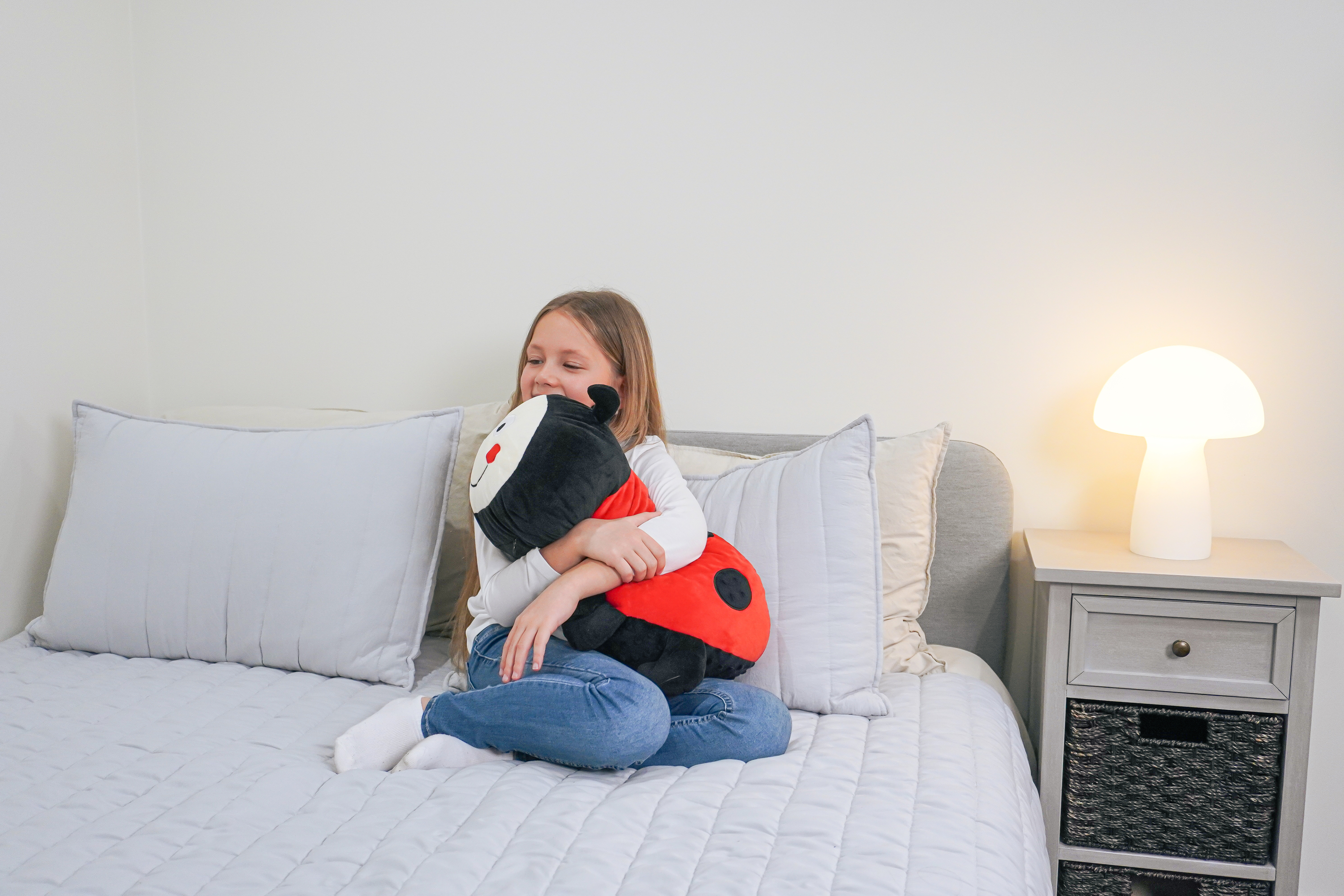 thumbnail video image 2 of Special Supplies Ladybug Sensory Vibrating Pillow, Pressure Activated for Kids and Adults, Plush Minky Soft with Textured Therapy Stimulation Bumps, 2 of 10