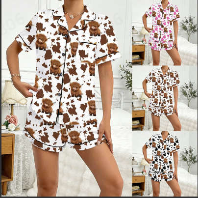 thumbnail video image 2 of MAIHAN Women's Valentines Pajamas Red Stripe Milk Silk Pajamas Set,Short Sleeve Notch Collar Sleepwear,Soft Satin-like Lounge Set,Cute Gift for Her, Summer Pajamas for Women(Red,M), 2 of 9