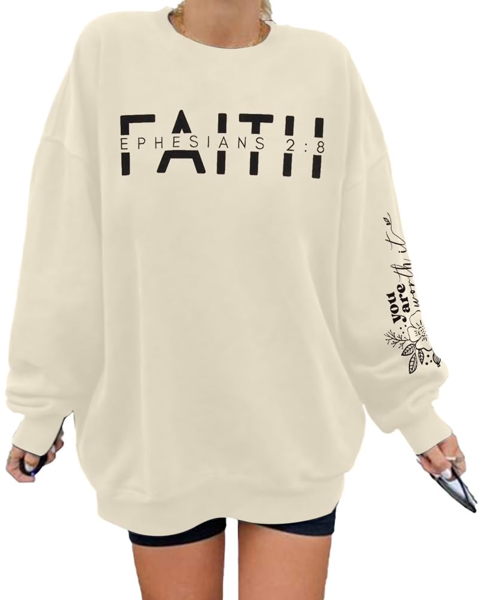 thumbnail video image 2 of KimSoong Women Christian Sweatshirt Faith Shirts Jesus Sweatshirt Christian Religious Crew Neck Long Sleeve Pullover Tops, 2 of 9