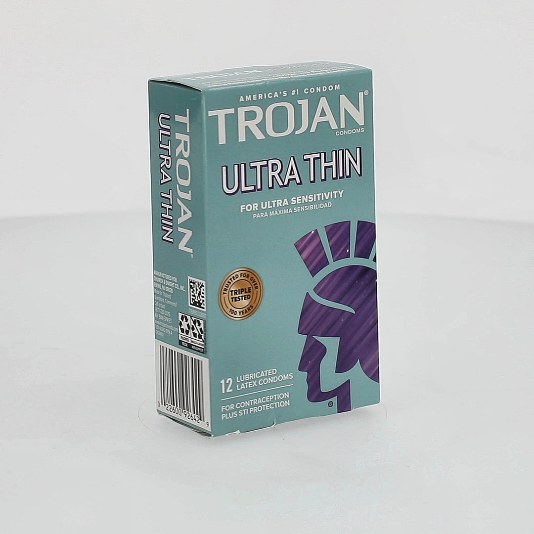 trojan ultra thin premium lubricated condoms - 12 count Durex Prolong Latex Condoms main image 1