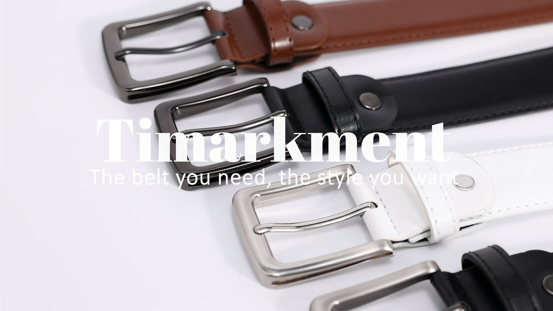 thumbnail video image 2 of Timarkment Mens Belt Black Leather Belt Classic Design Casual Work Belts for Men, 2 of 8