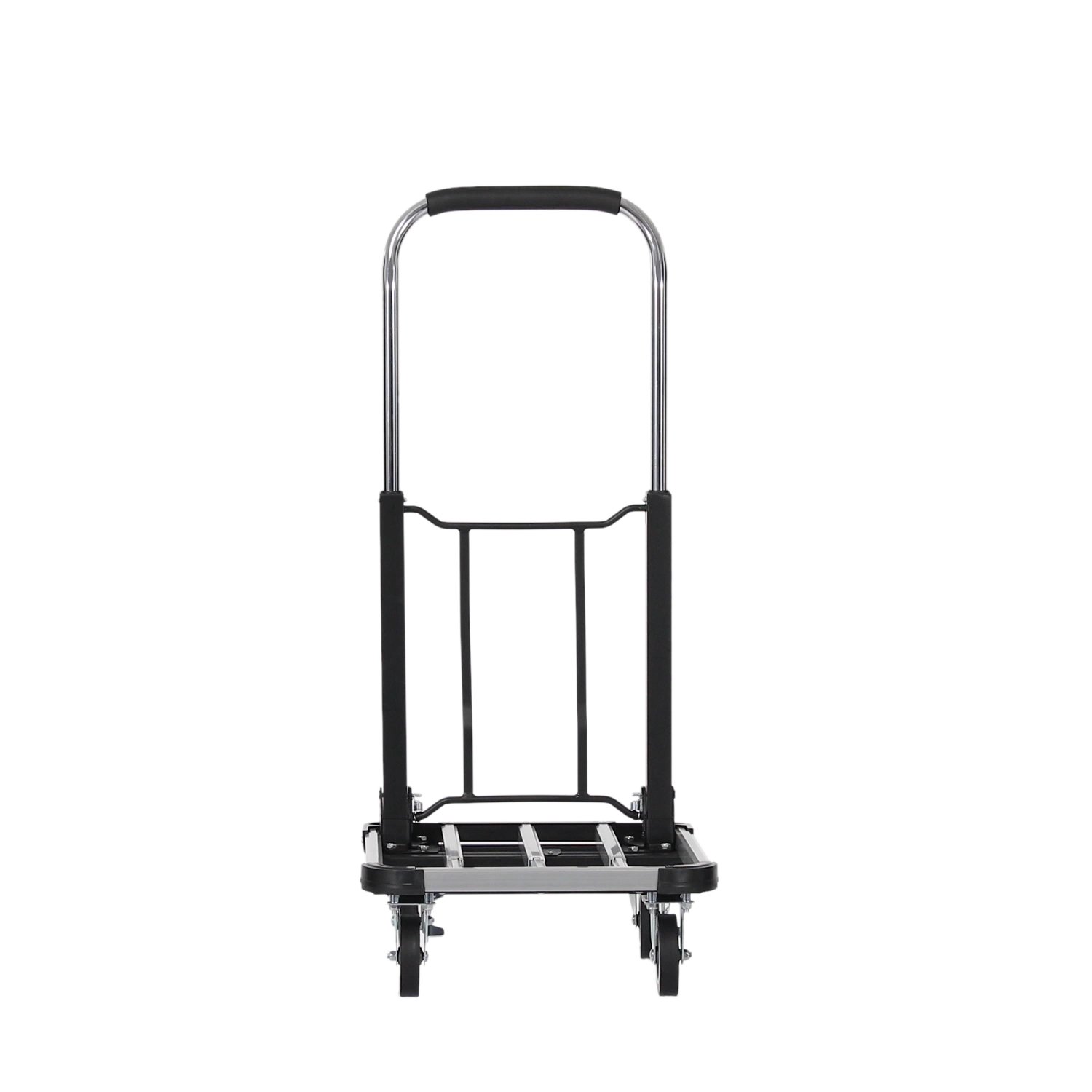 MoNiBloom Telescoping Platform Hand Truck, Folding Dolly Cart for Luggage Baggage Moving, Black/Silver