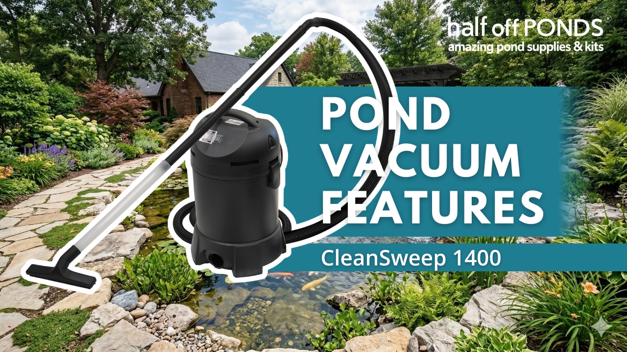 thumbnail video image 2 of Half Off Ponds CleanSweep Pond & Pool Vacuum, 1400 W, 13 ft Intake Hose, 2 of 8