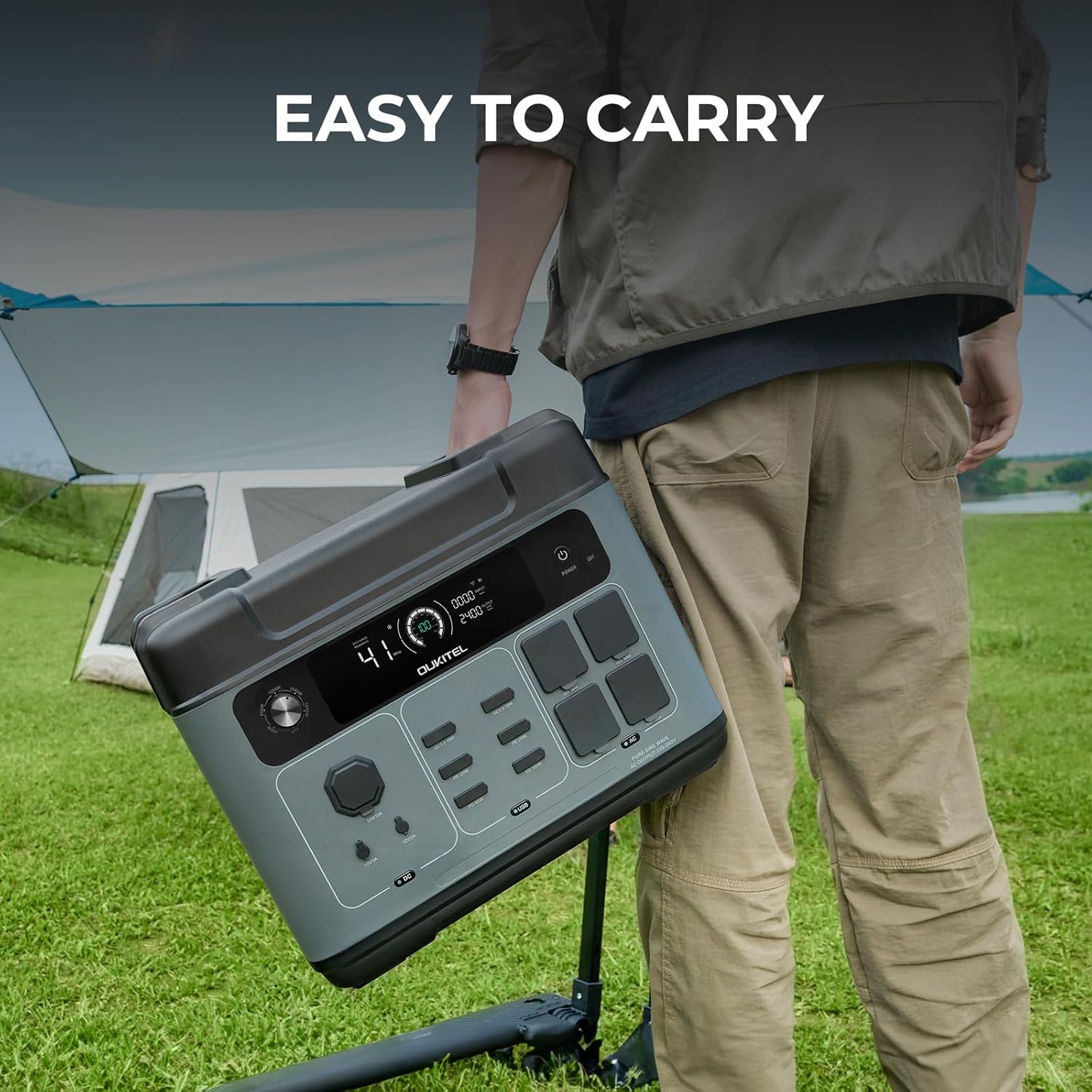 thumbnail video image 2 of OUKITEL P2001 Plus 2400W Solar Generator with 200W Panel, 2048Wh LiFePO4 Power Station (5000W Peak), Fast Charging, APP Control, Home Backup & Outdoor Use, 2 of 11