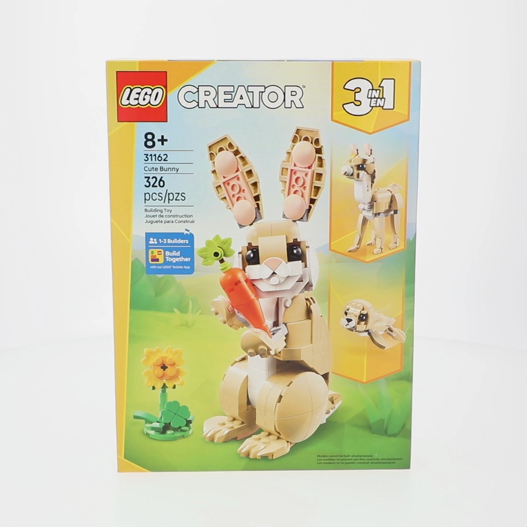 LEGO Creator 3in1 Cute Bunny, 31162, 326 Pieces, Animal Toy Set