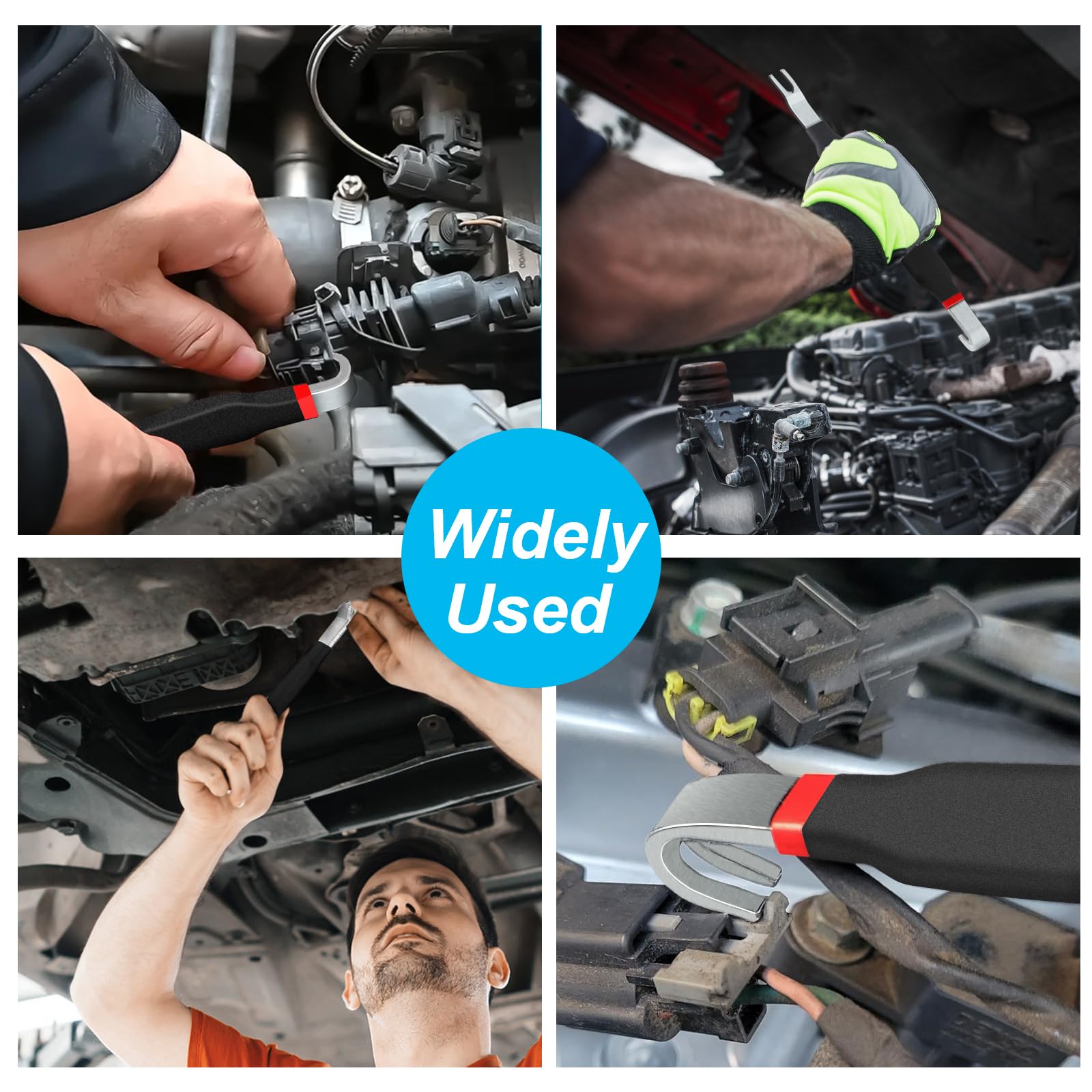 thumbnail video image 2 of 2PC Electrical Connector Removal Tool, Fixion Tools, 2-In-1 Straight And Bent Electrical Disconnect Pliers, Non-Slip Handle, Applicable To Vehicles, 2 of 7