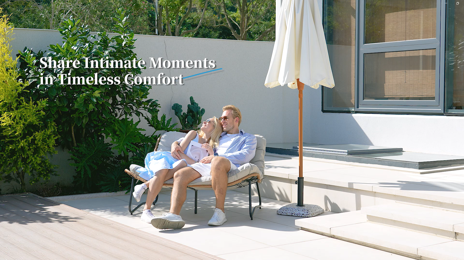 thumbnail video image 2 of Crestlive Patio Loveseat Sofa, 2 Seater Outdoor Couch, All-Weather Rattan Large Furniture with Soft Cushions， Beige, 2 of 8