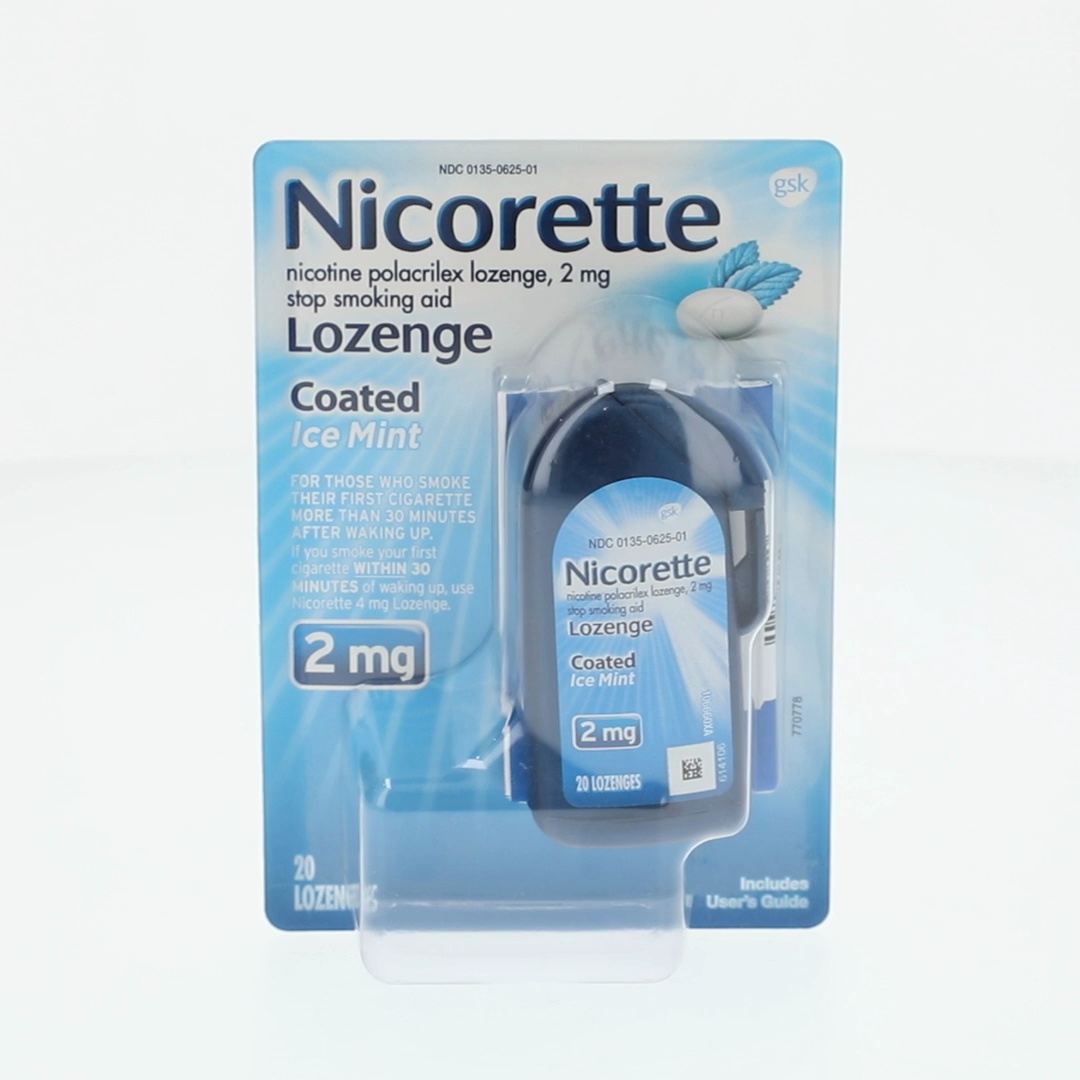 Nicorette Nicotine Lozenges 2 Mg Mint Flavor Stop Smoking Aid, 20 Count