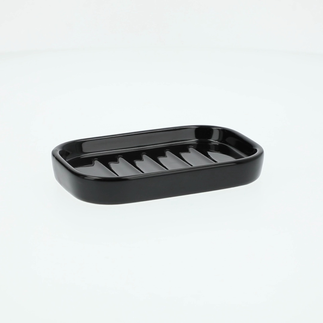 Mainstays Basic Ceramic Soap Dish Rich Black - Walmart.com