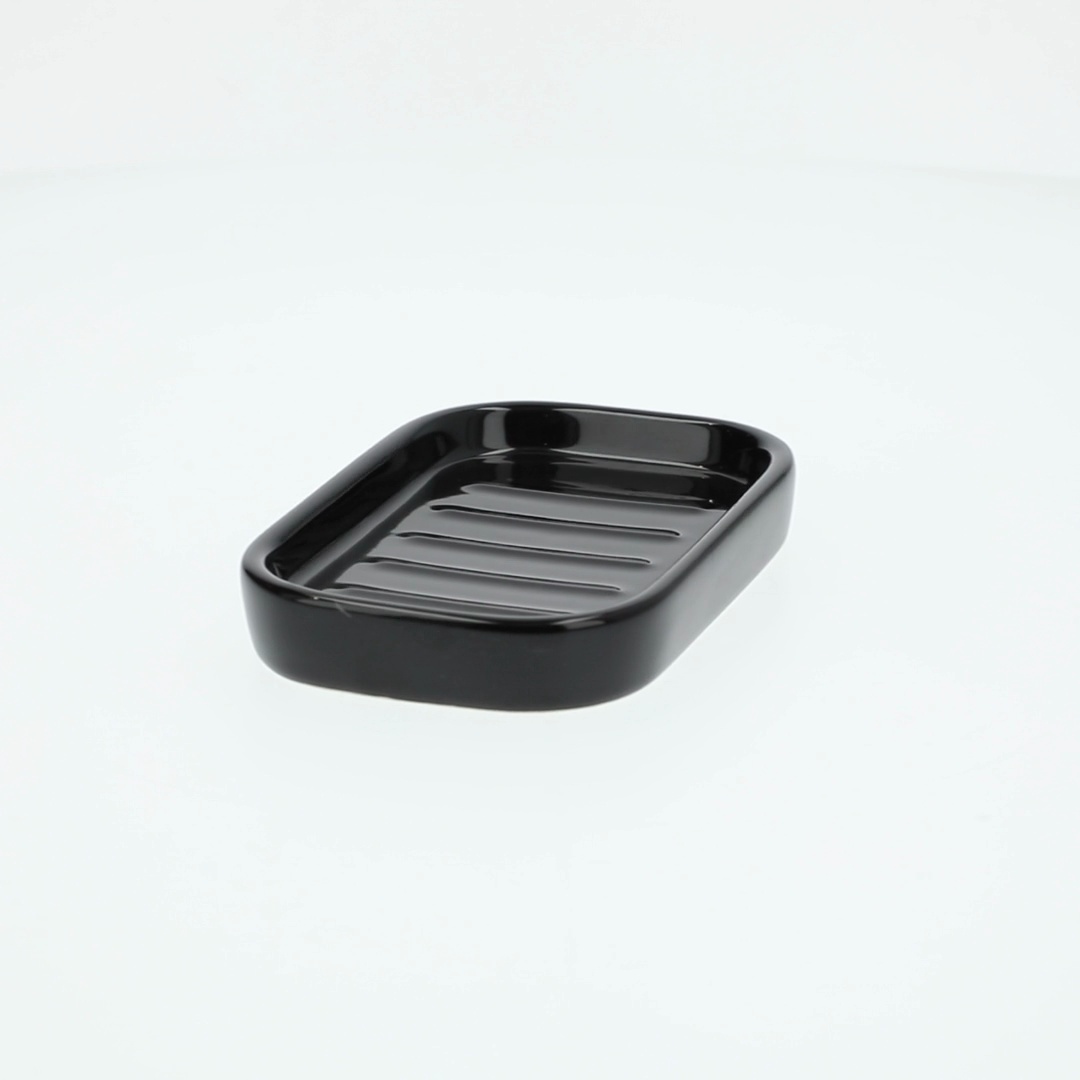 Mainstays Basic Ceramic Soap Dish Rich Black - Walmart.com