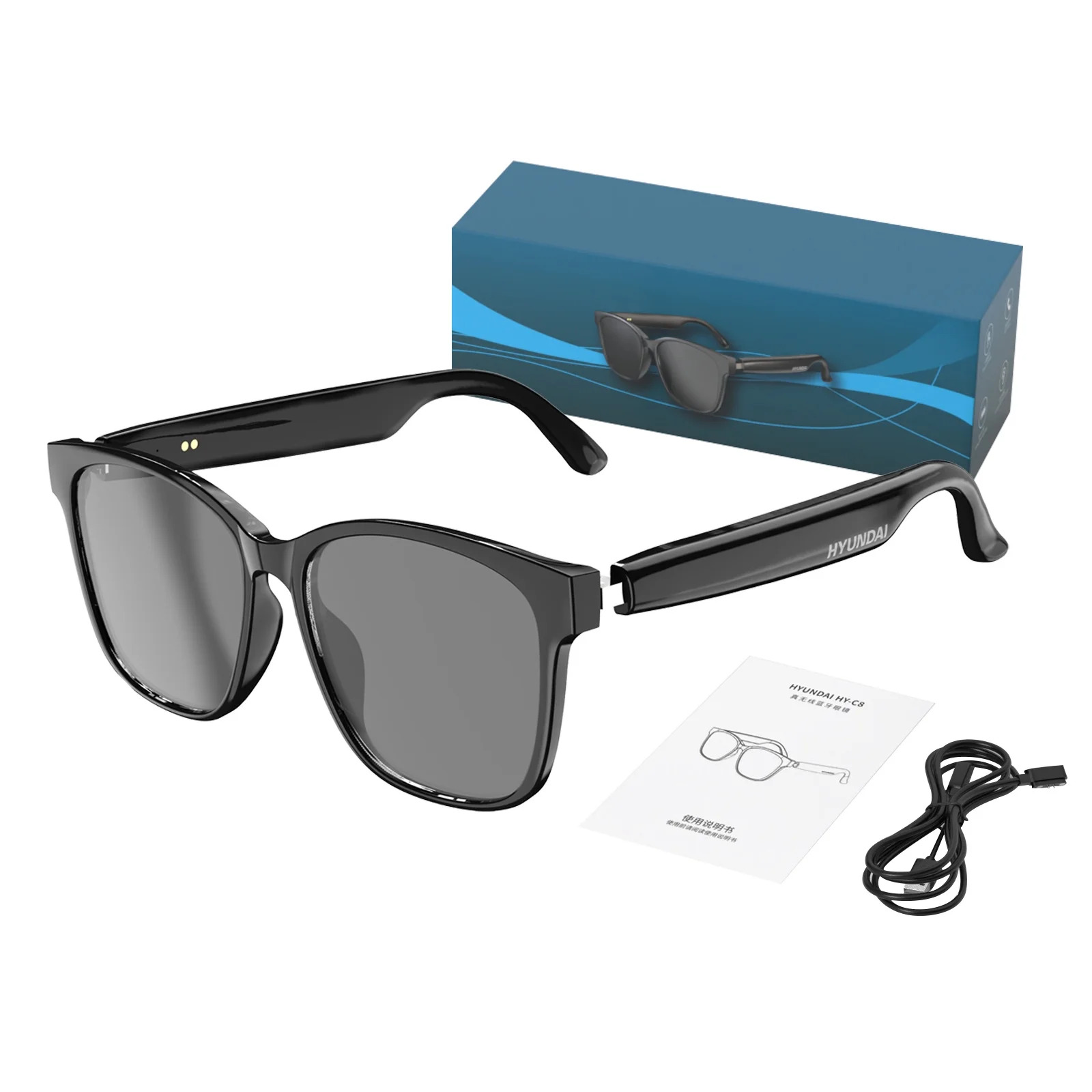 thumbnail video image 2 of Smart Glasses AI Intelligent Translation Wireless Bluetooth Glasses With Real-time Simultaneous Interpretation Headset 2025 New HY—C8, 2 of 13