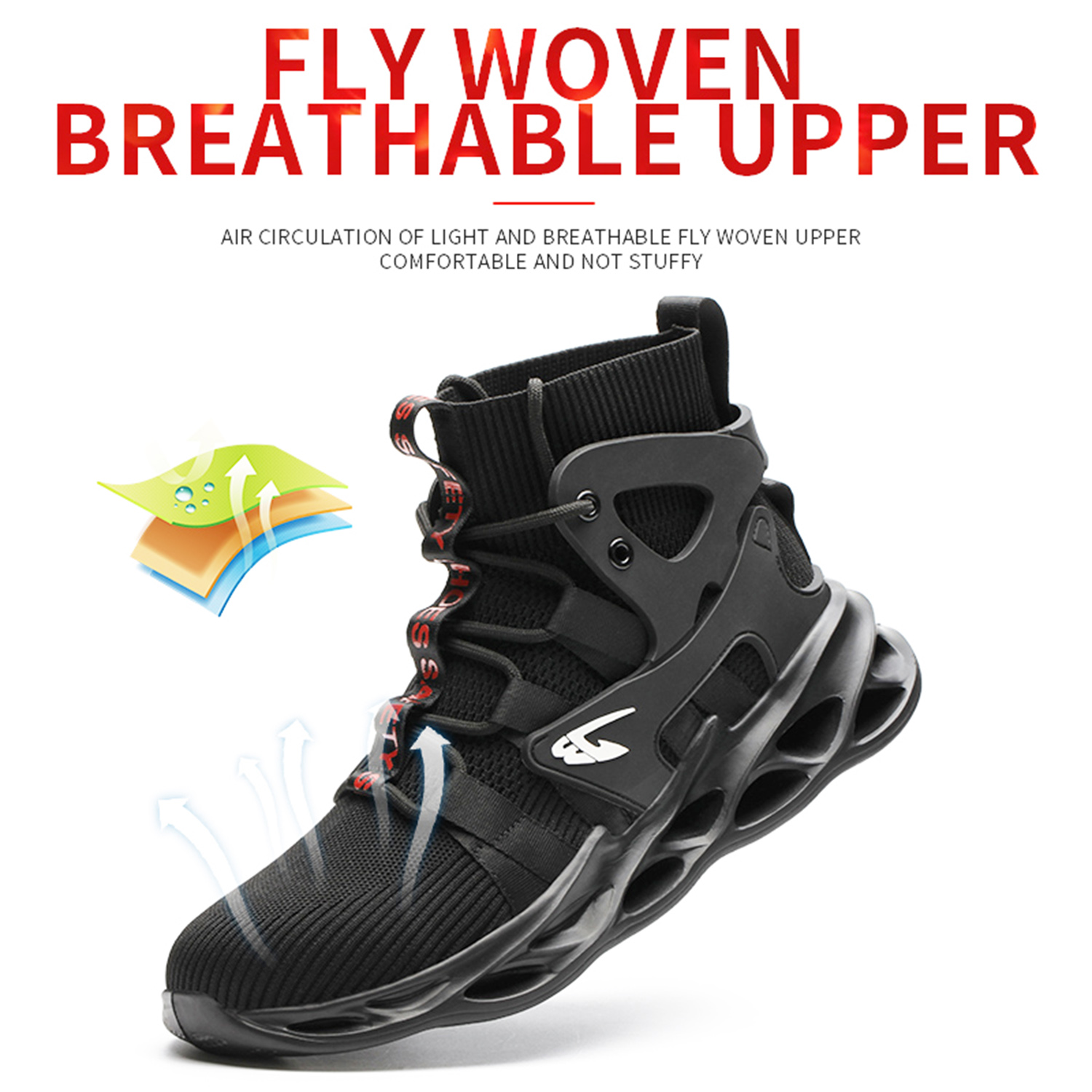 OwnShoe Steel Toe Boots for Men Women Breathable Safety Shoes