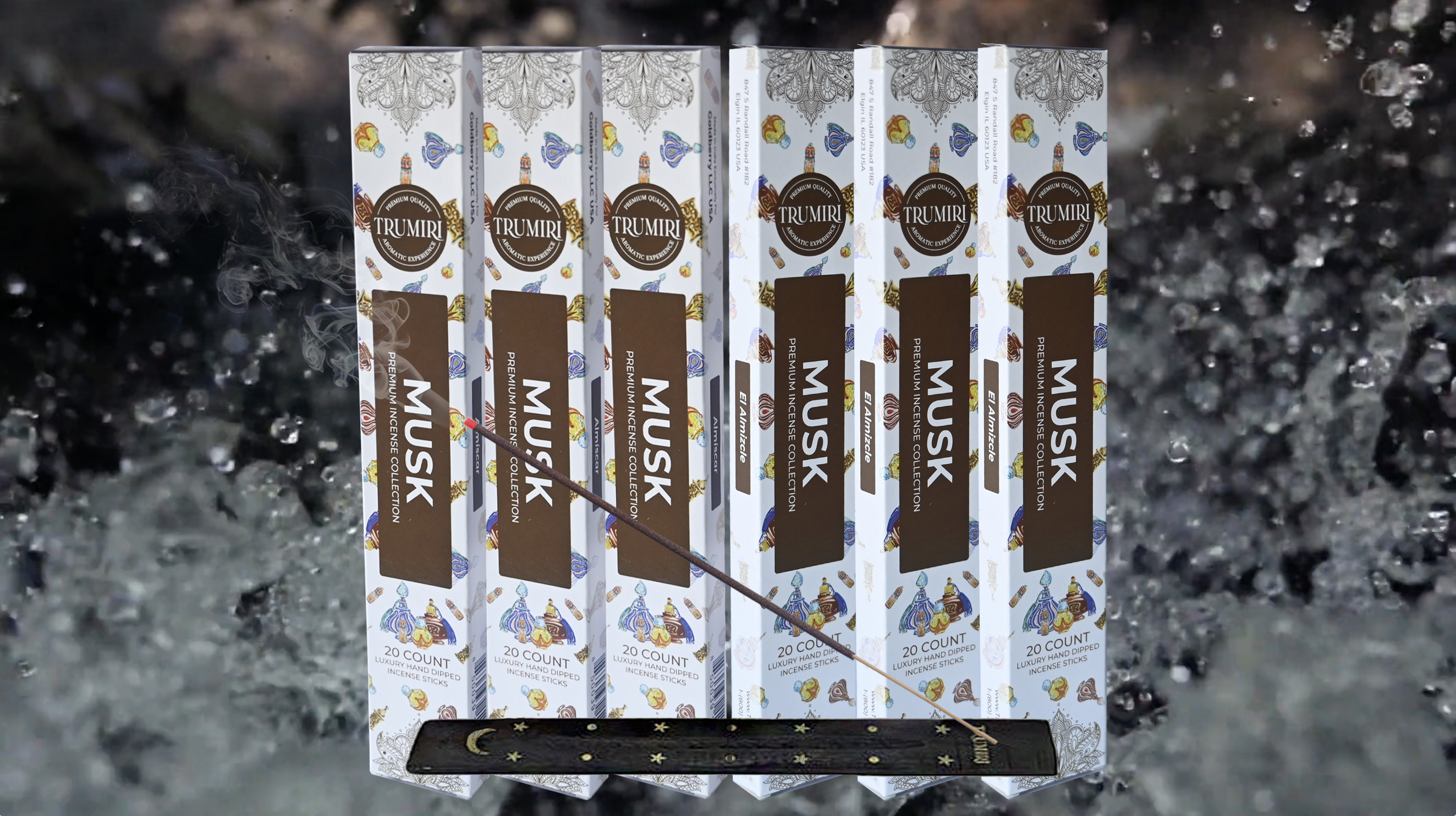 thumbnail video image 2 of Musk Incense Sticks - Total 120 Insence-Sticks - 6 Packs of 20 Insense - Inciensos - Inscents - Natural Non Toxic Ingredients - Incents - Incence - Inscense - Insents, 2 of 8